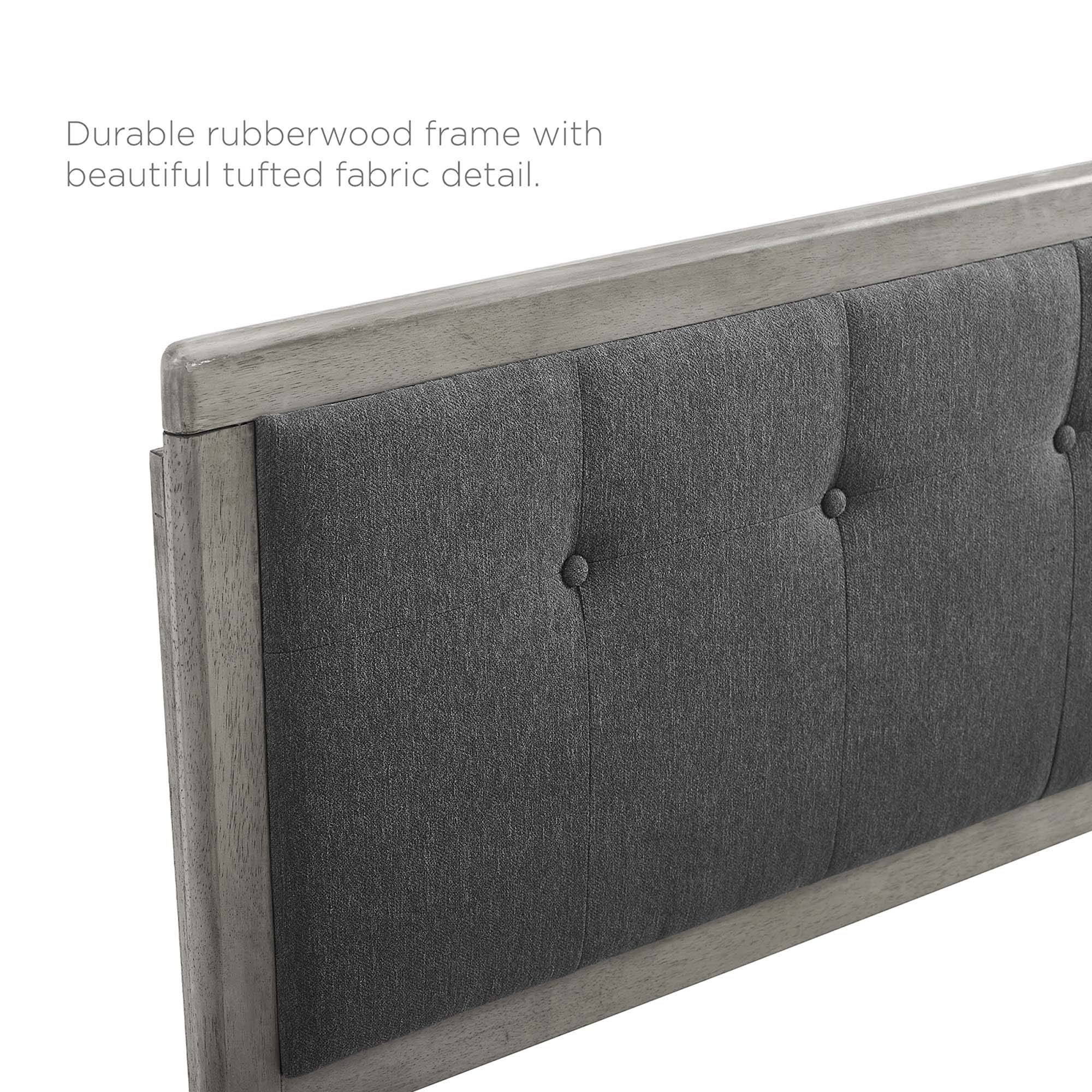 Draper Tufted Fabric and Wood Headboard