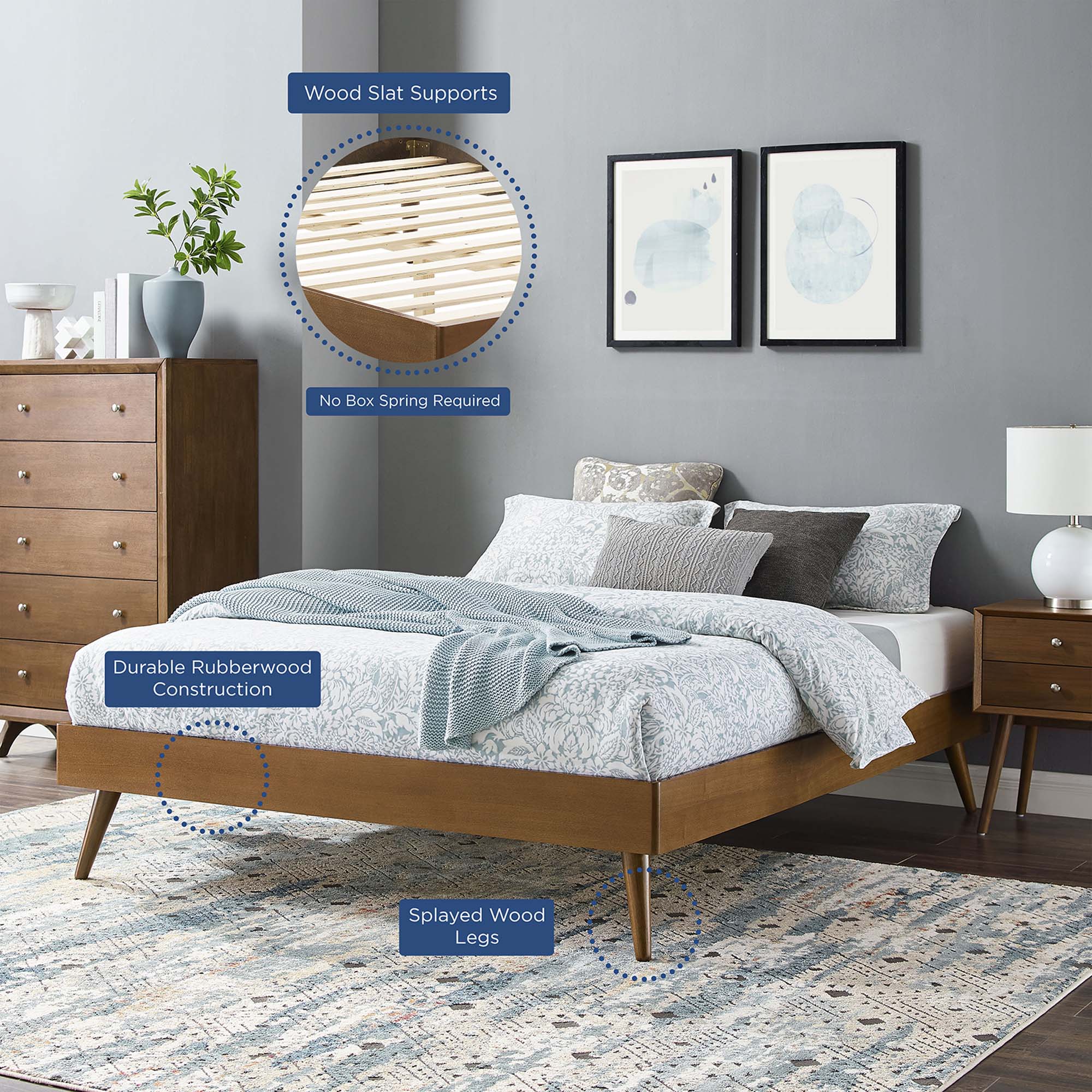 Margo Wood Platform Bed Frame