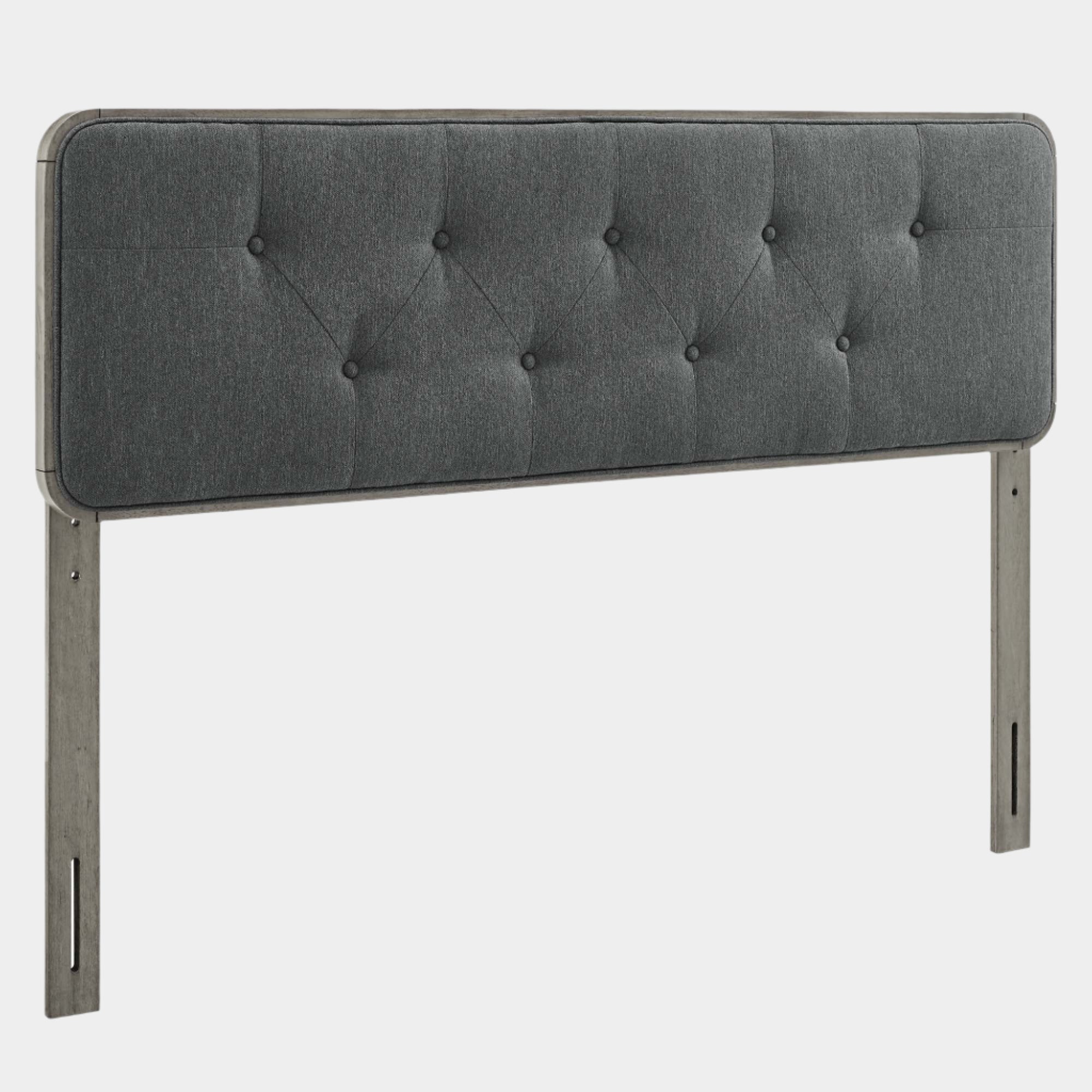 Collins Tufted Fabric and Wood Headboard