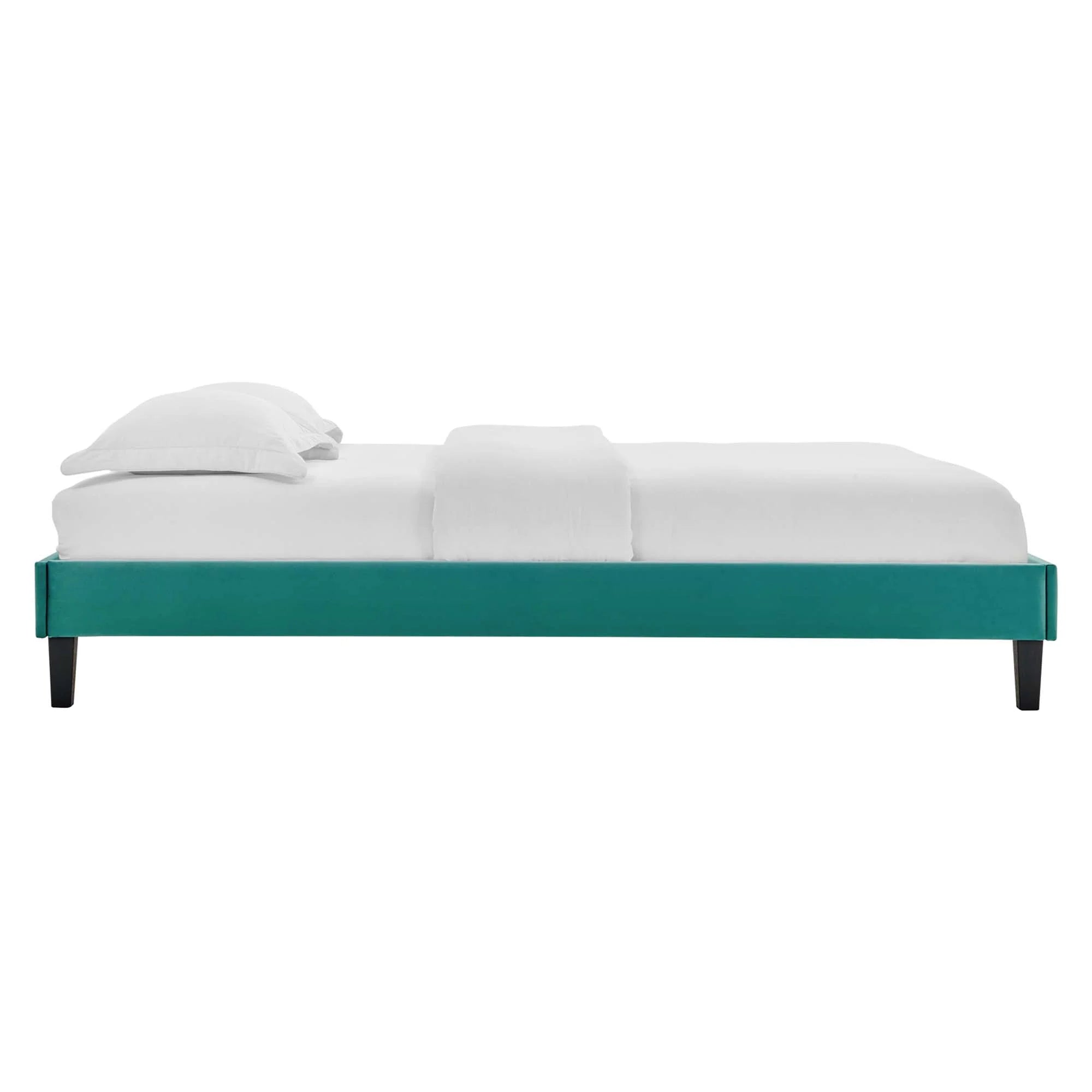 Reign Performance Velvet Platform Bed Frame