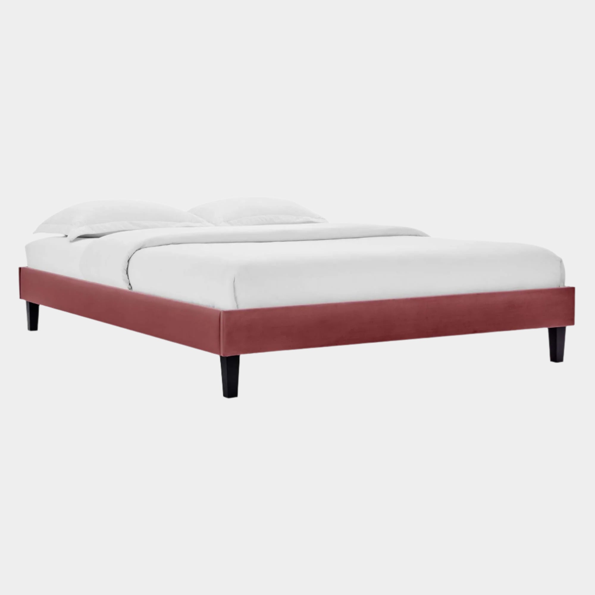 Reign Performance Velvet Platform Bed Frame