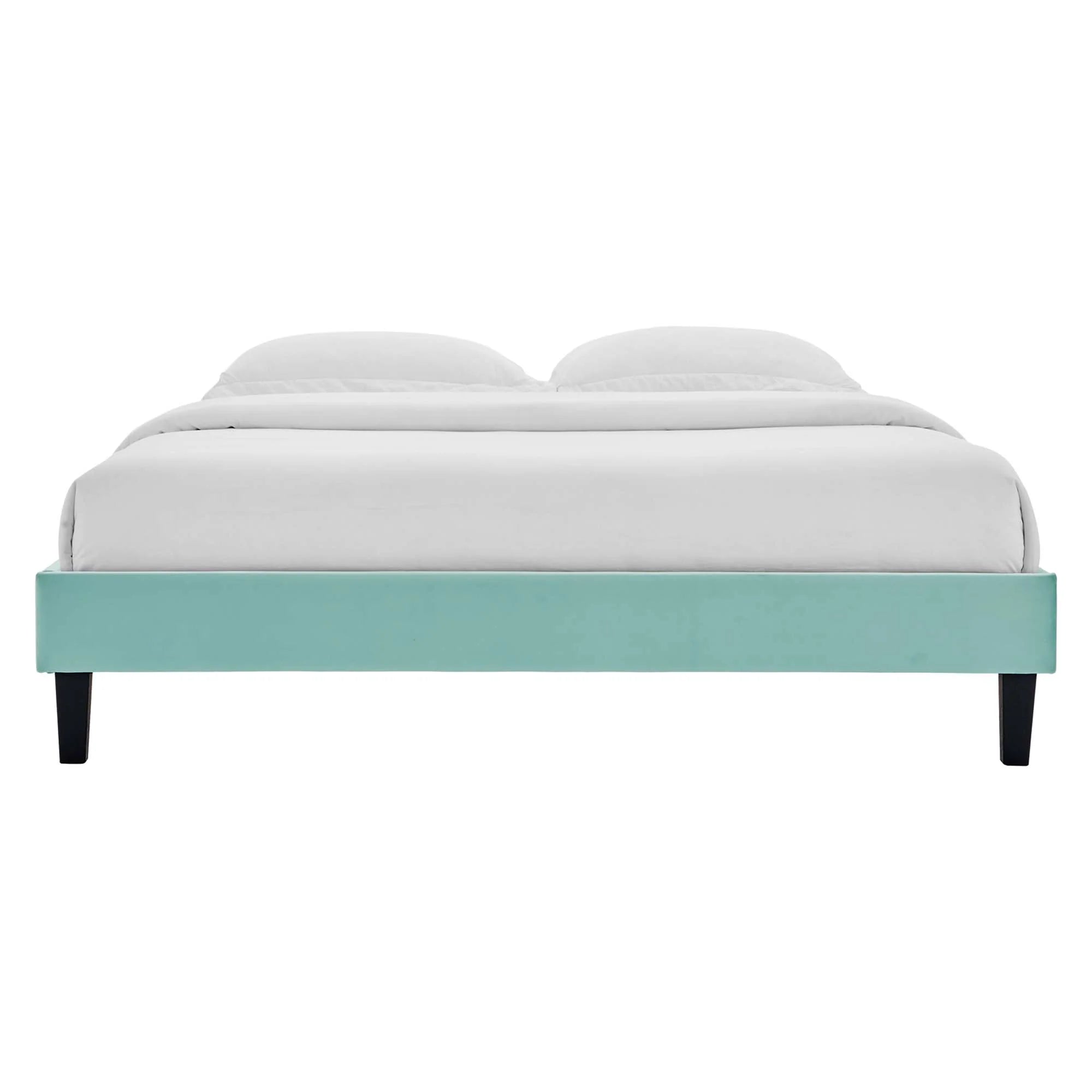 Reign Performance Velvet Platform Bed Frame