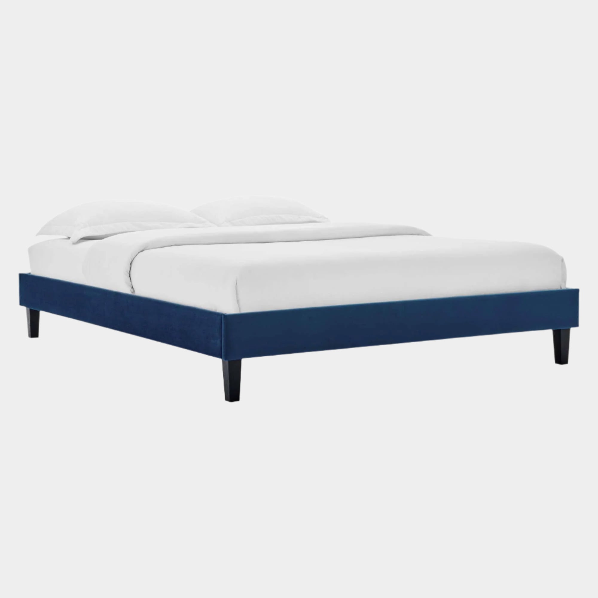 Reign Performance Velvet Platform Bed Frame
