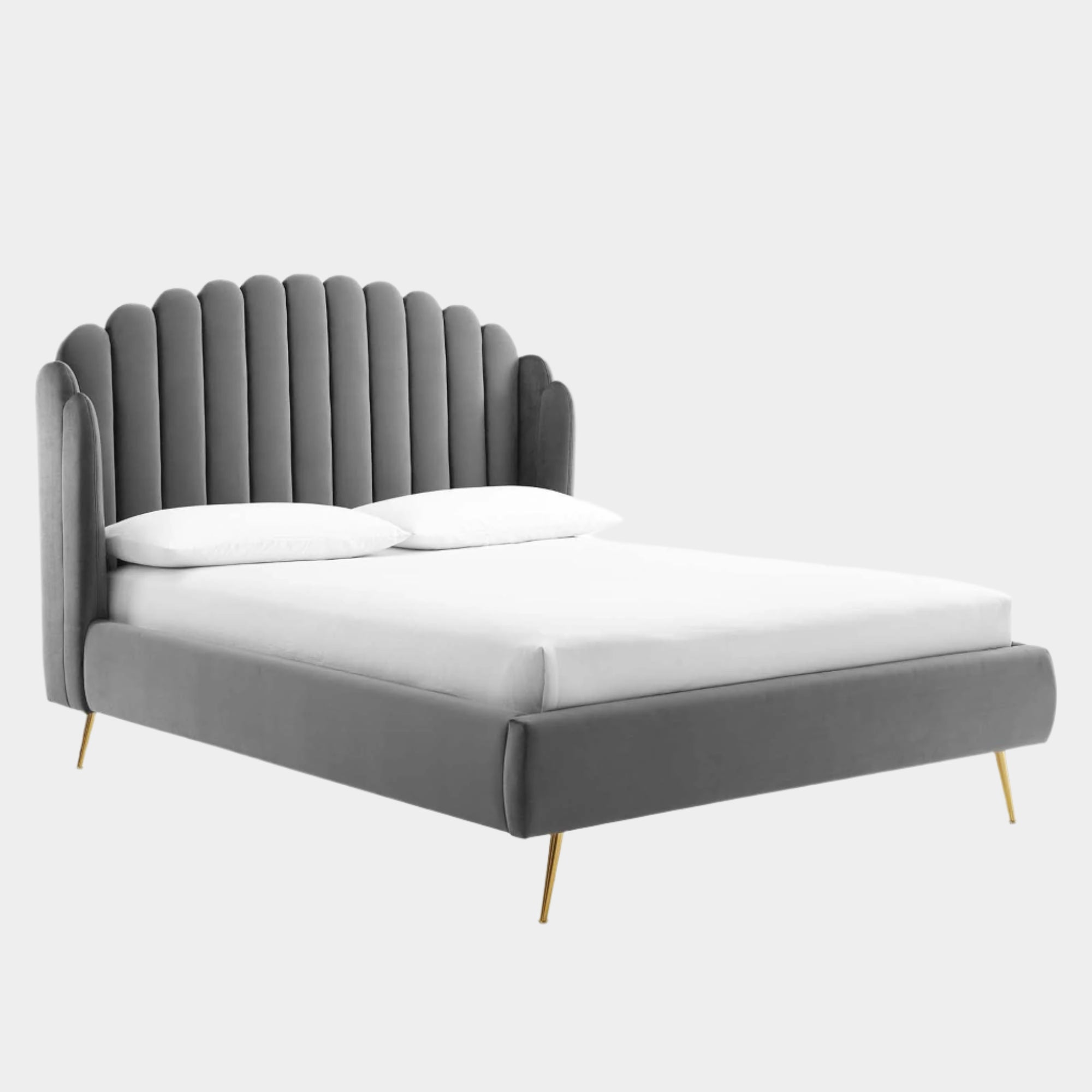 Lana Performance Velvet Wingback Platform Bed