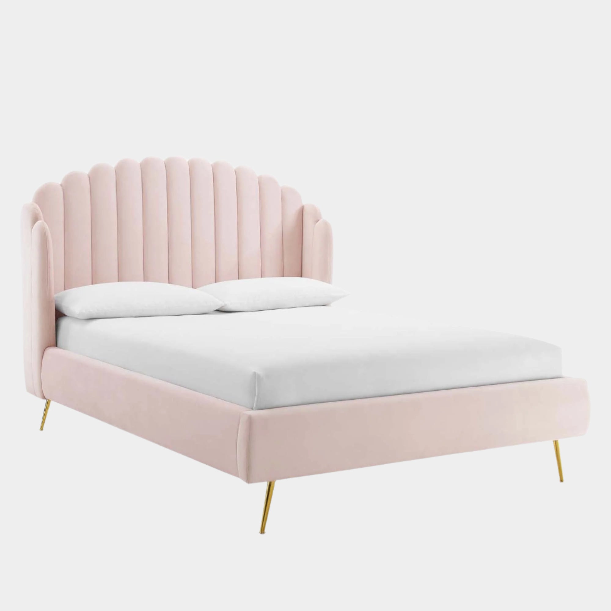 Lana Performance Velvet Wingback Platform Bed