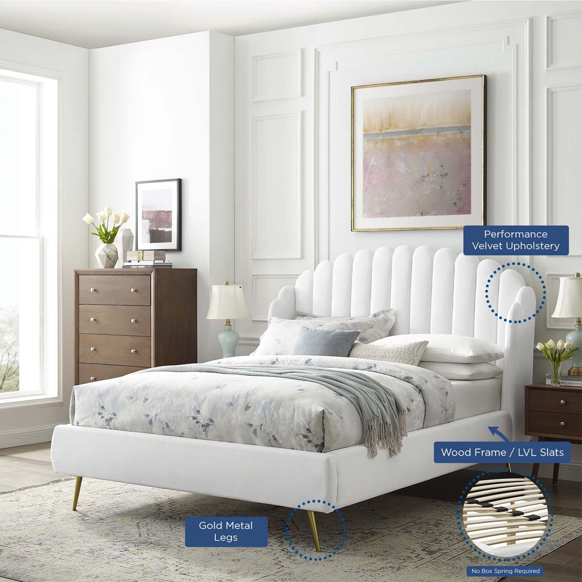 Fauteuil de salon en velours Ponder Performance