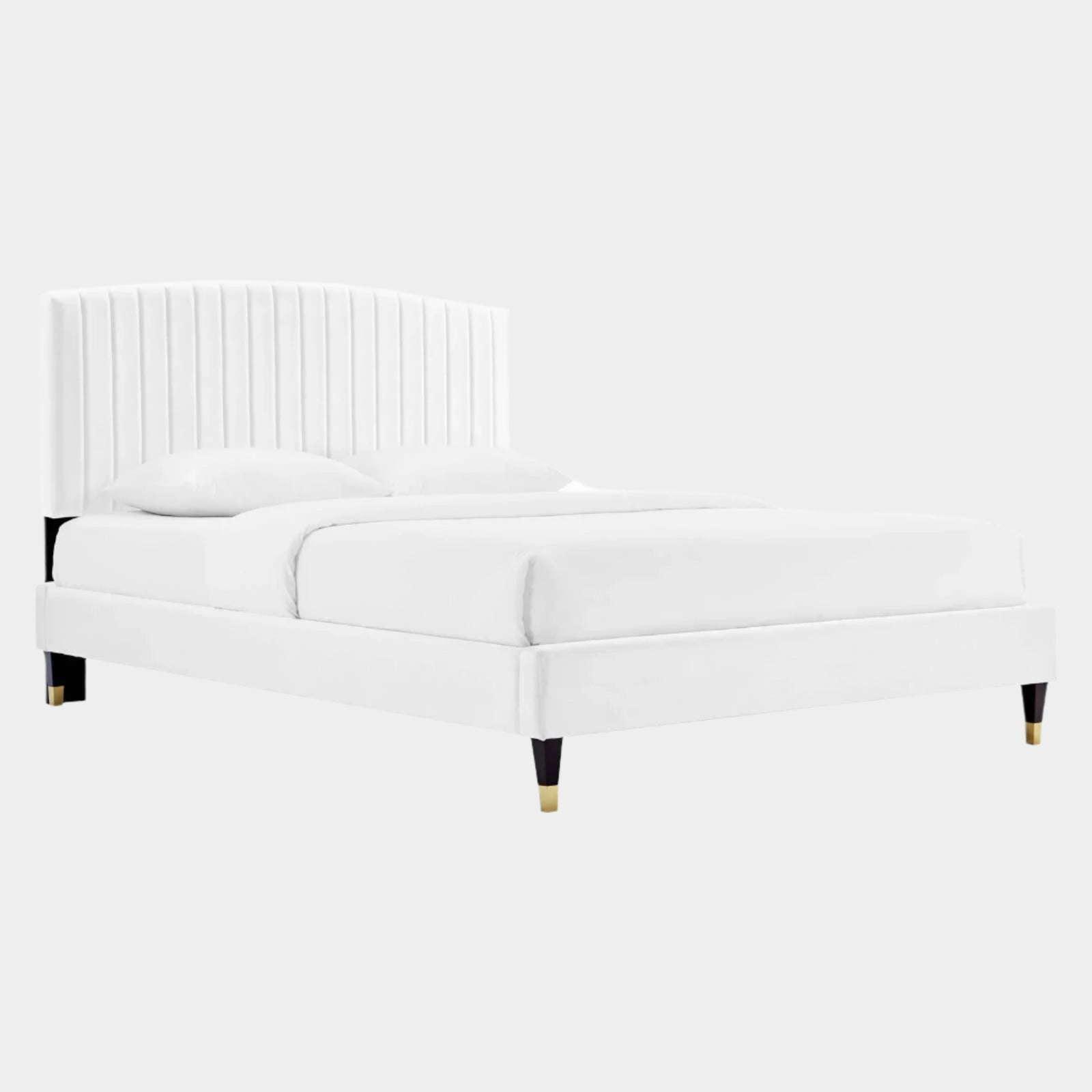 Alessi Performance Velvet Queen Platform Bed