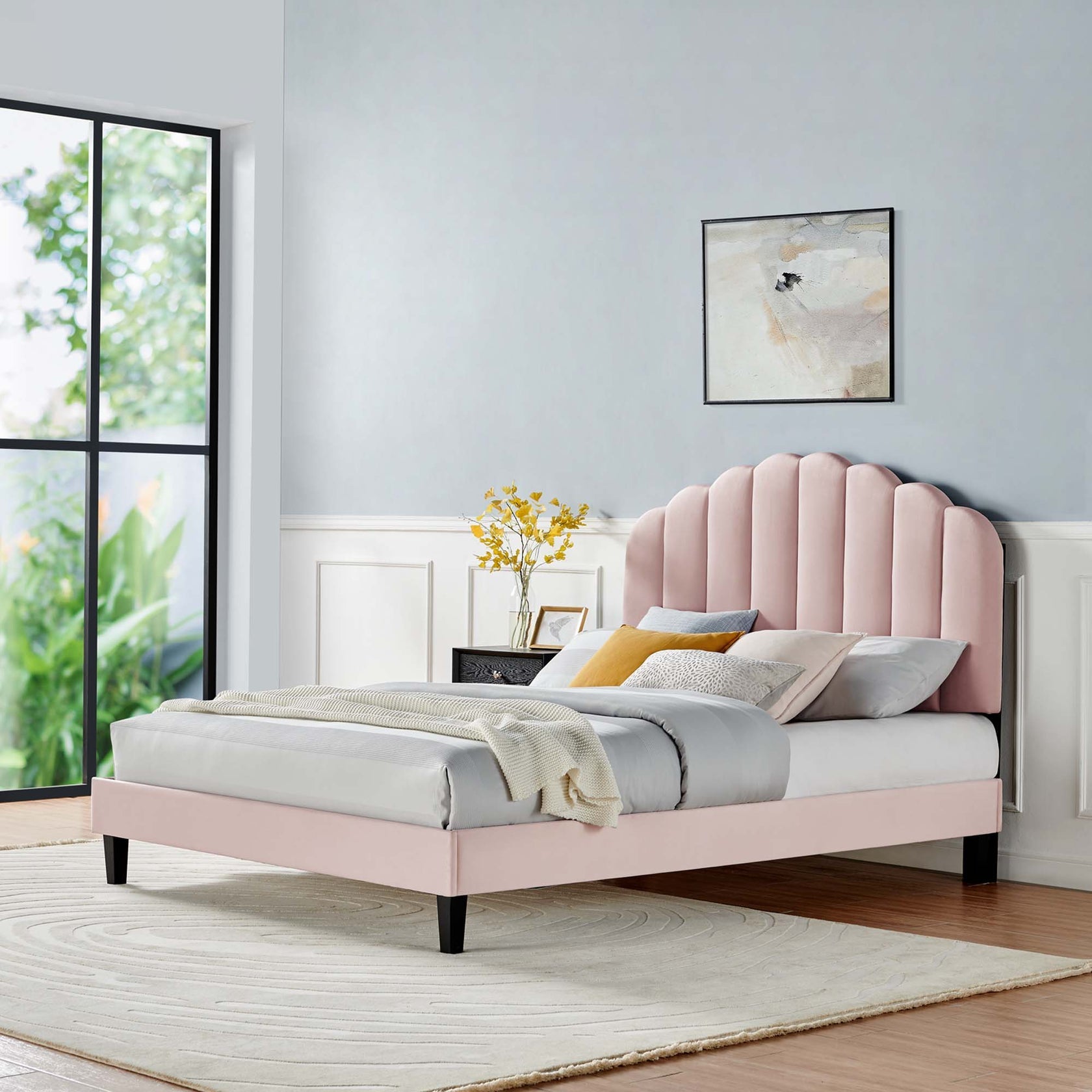 Fauteuil de salon en velours Ponder Performance