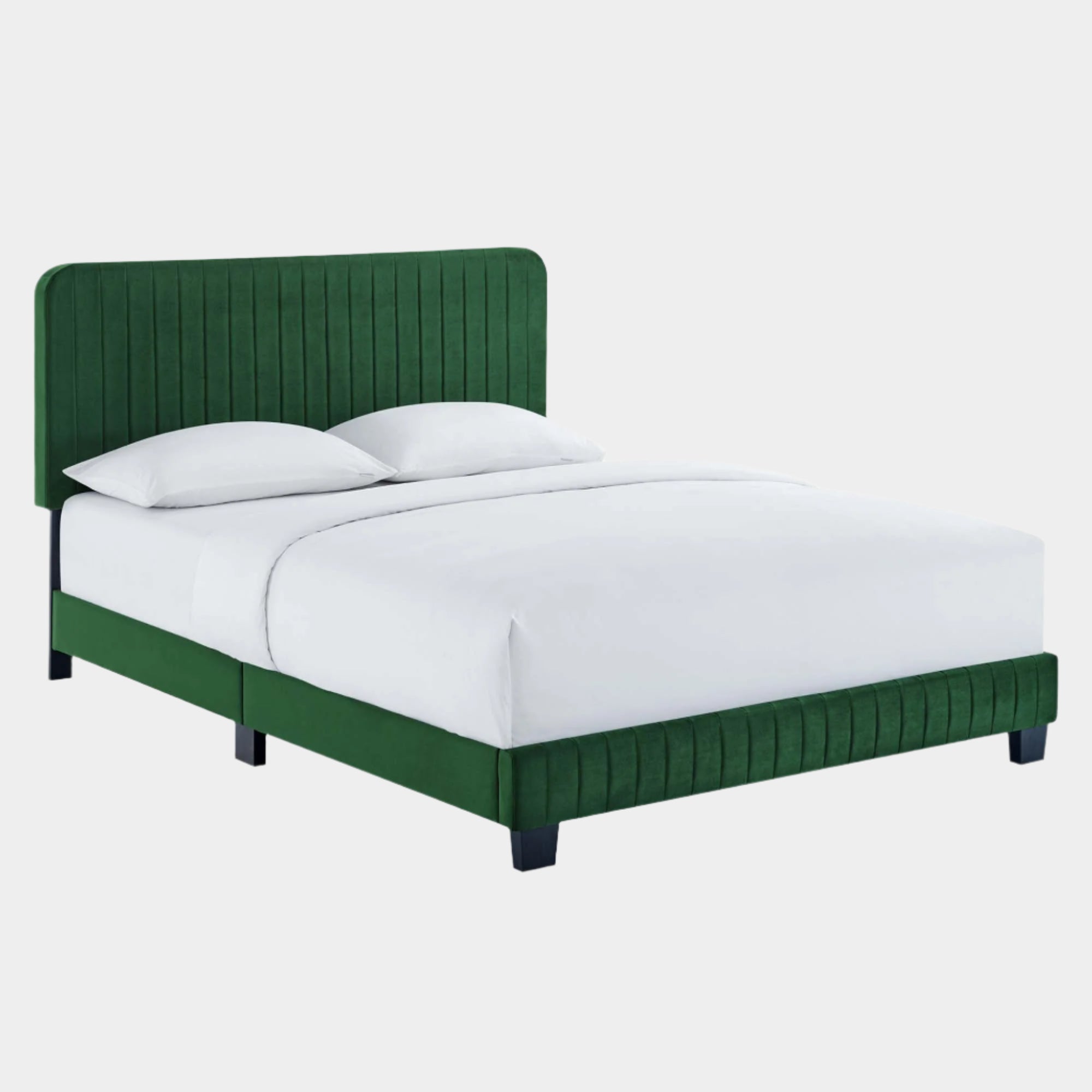 Celine Channel Tufted Performance Velvet Platform Bed