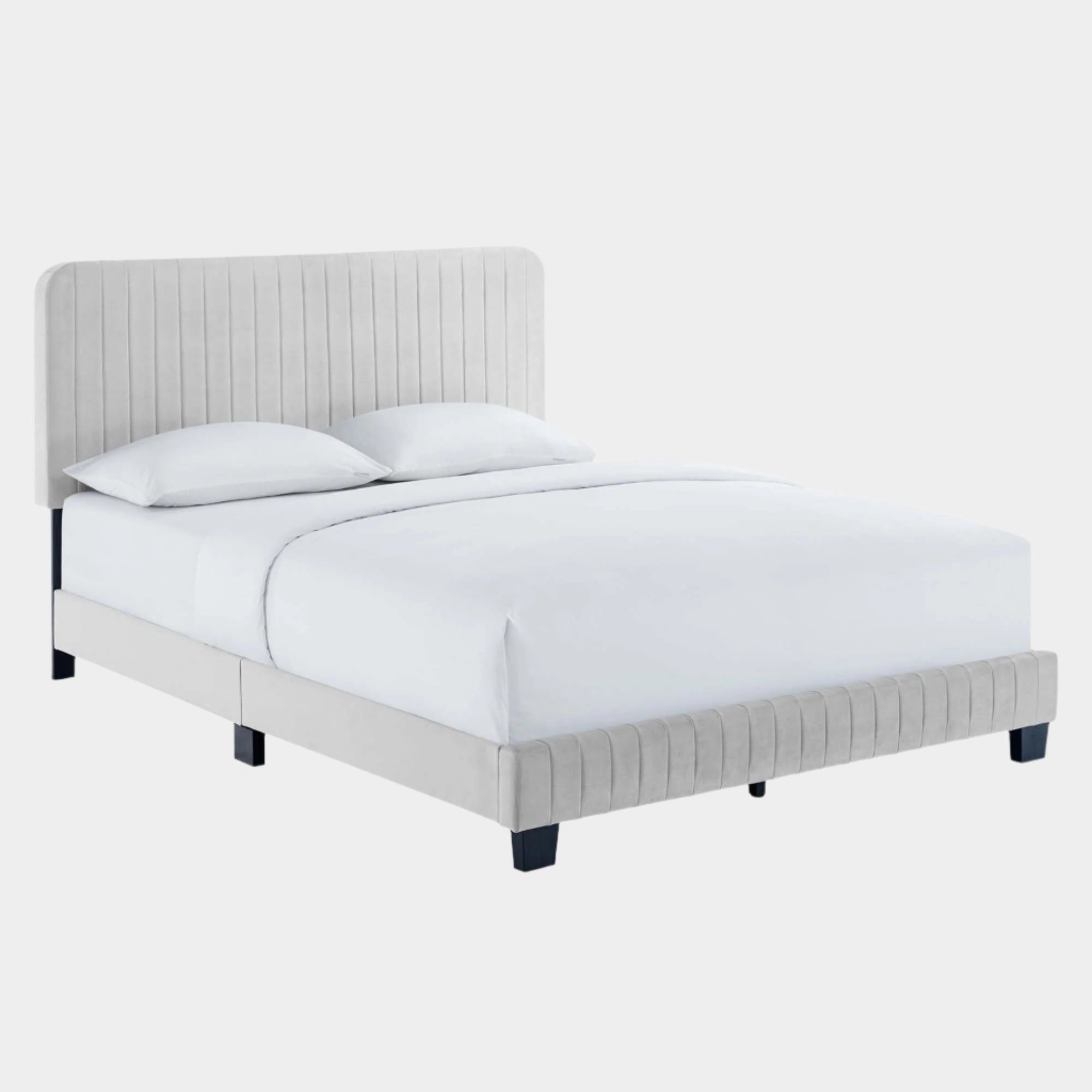 Celine Channel Tufted Performance Velvet Platform Bed