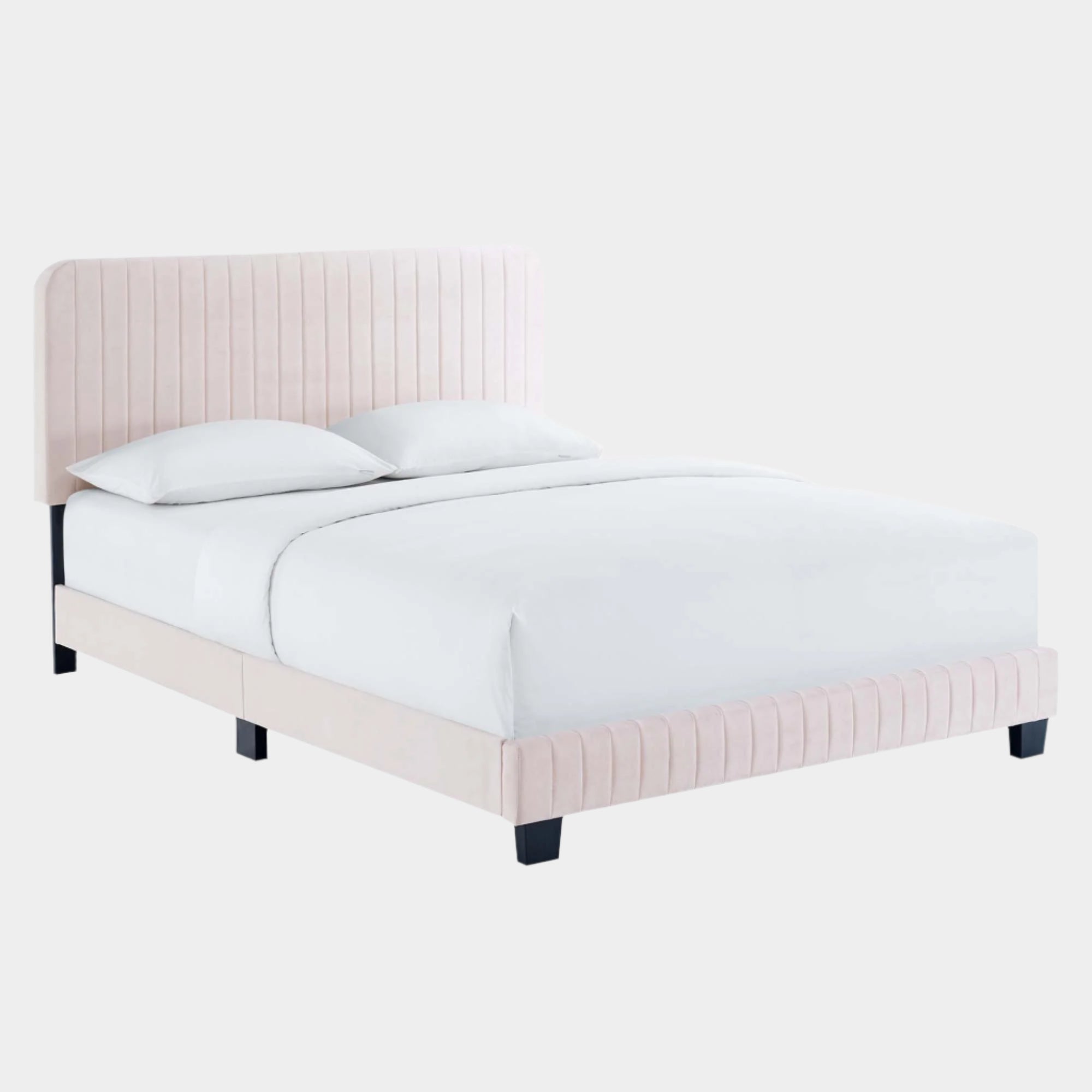Celine Channel Tufted Performance Velvet Platform Bed