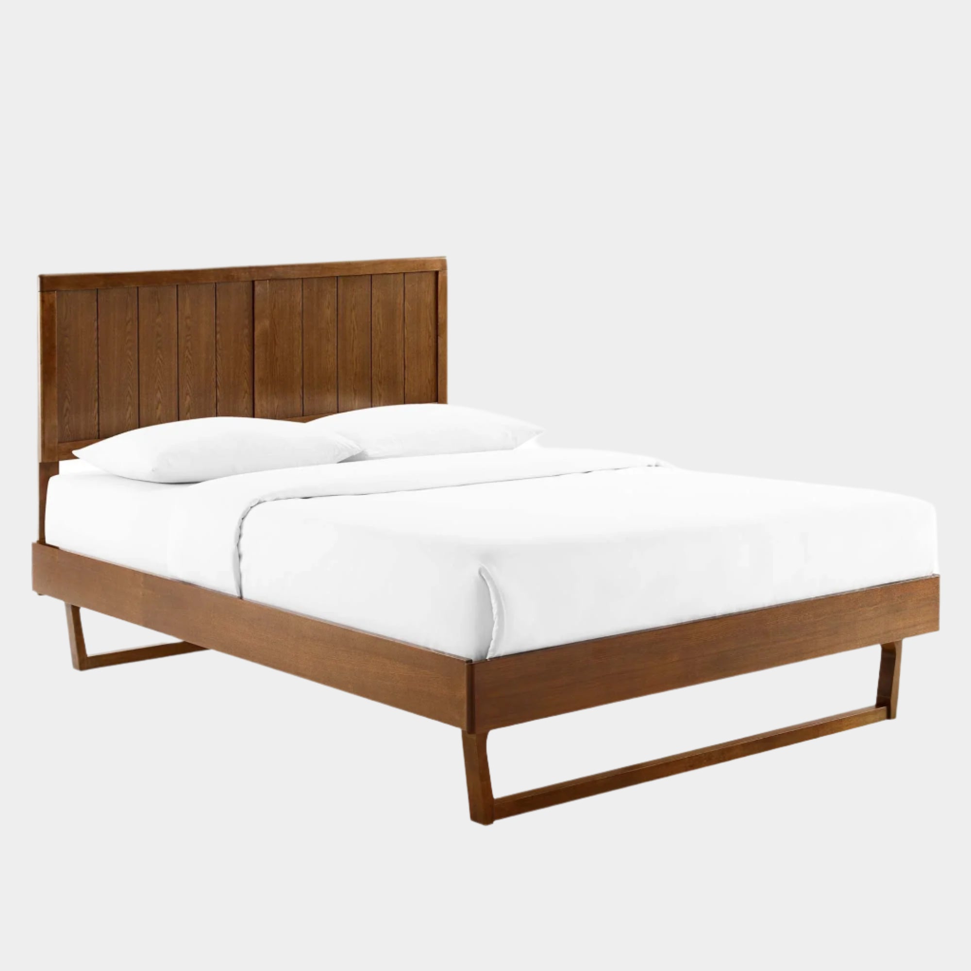 Alana Wood Platform Bed With Angular Frame