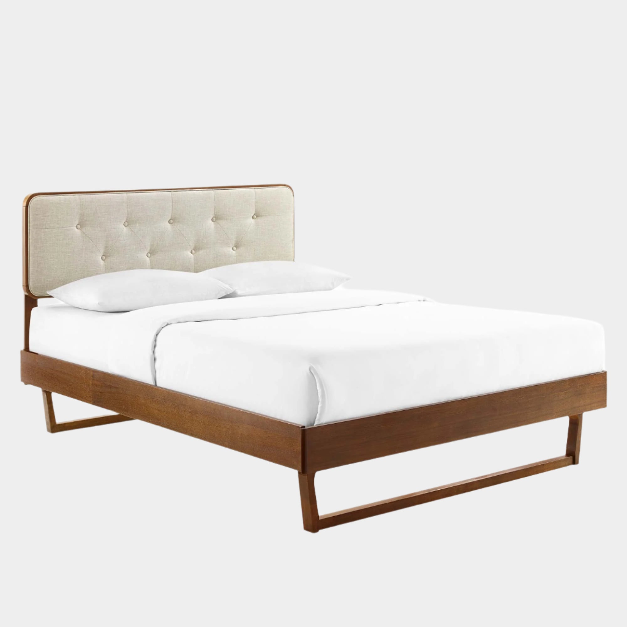 Bridgette Wood Platform Bed With Angular Frame