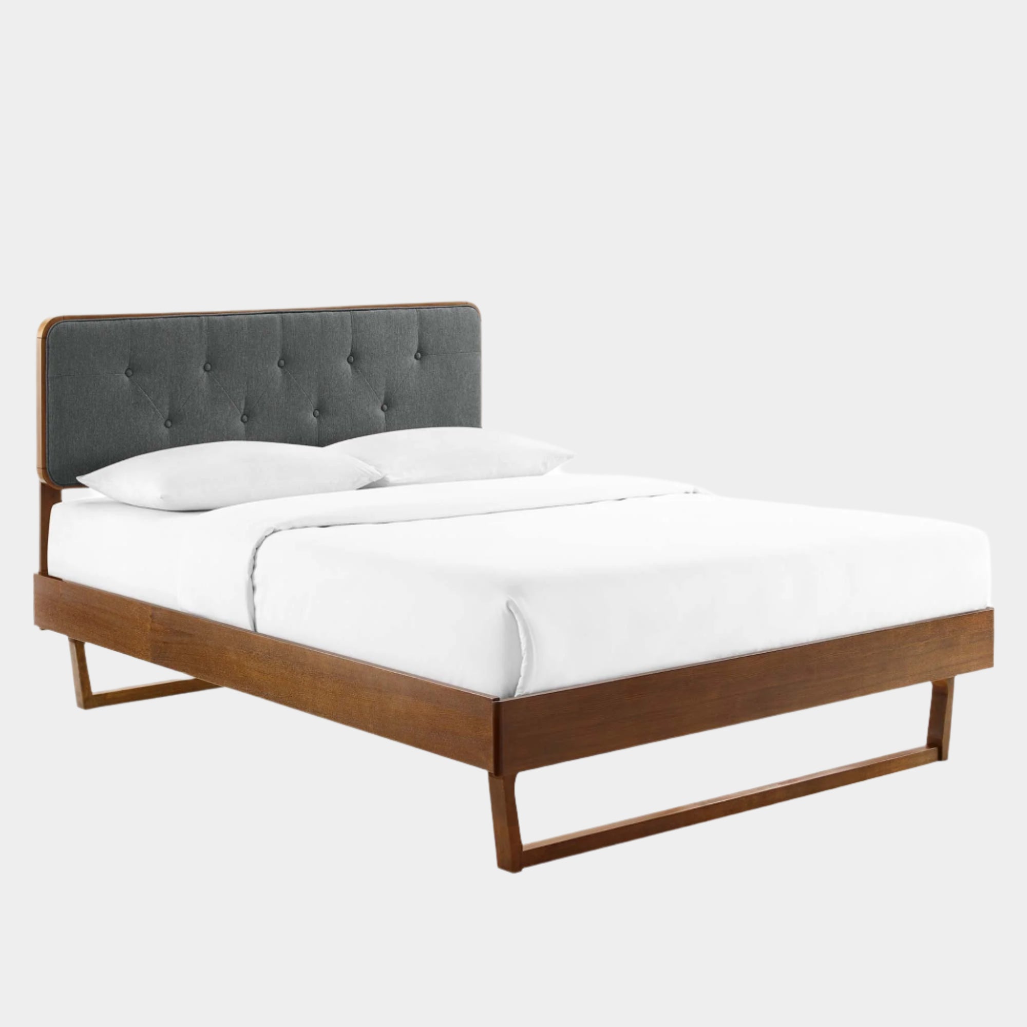 Bridgette Wood Platform Bed With Angular Frame