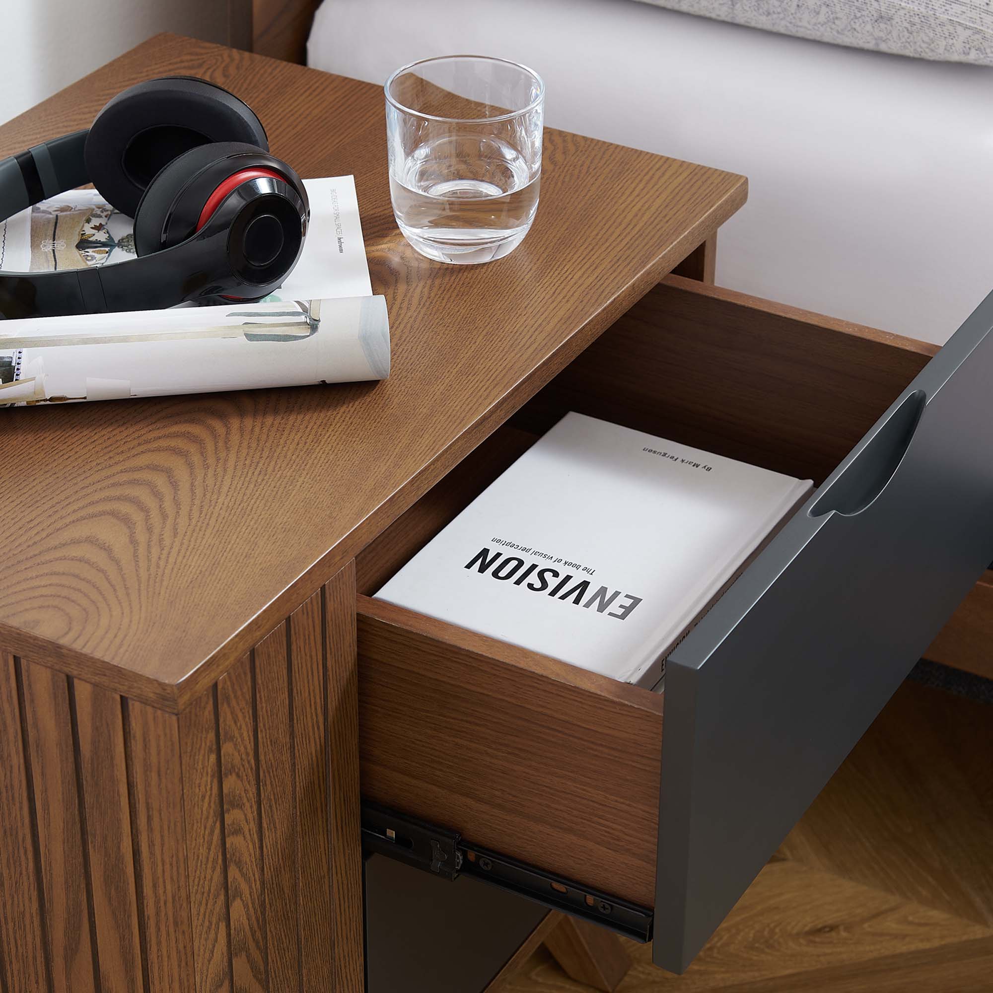 Dylan Nightstand in Walnut Gray