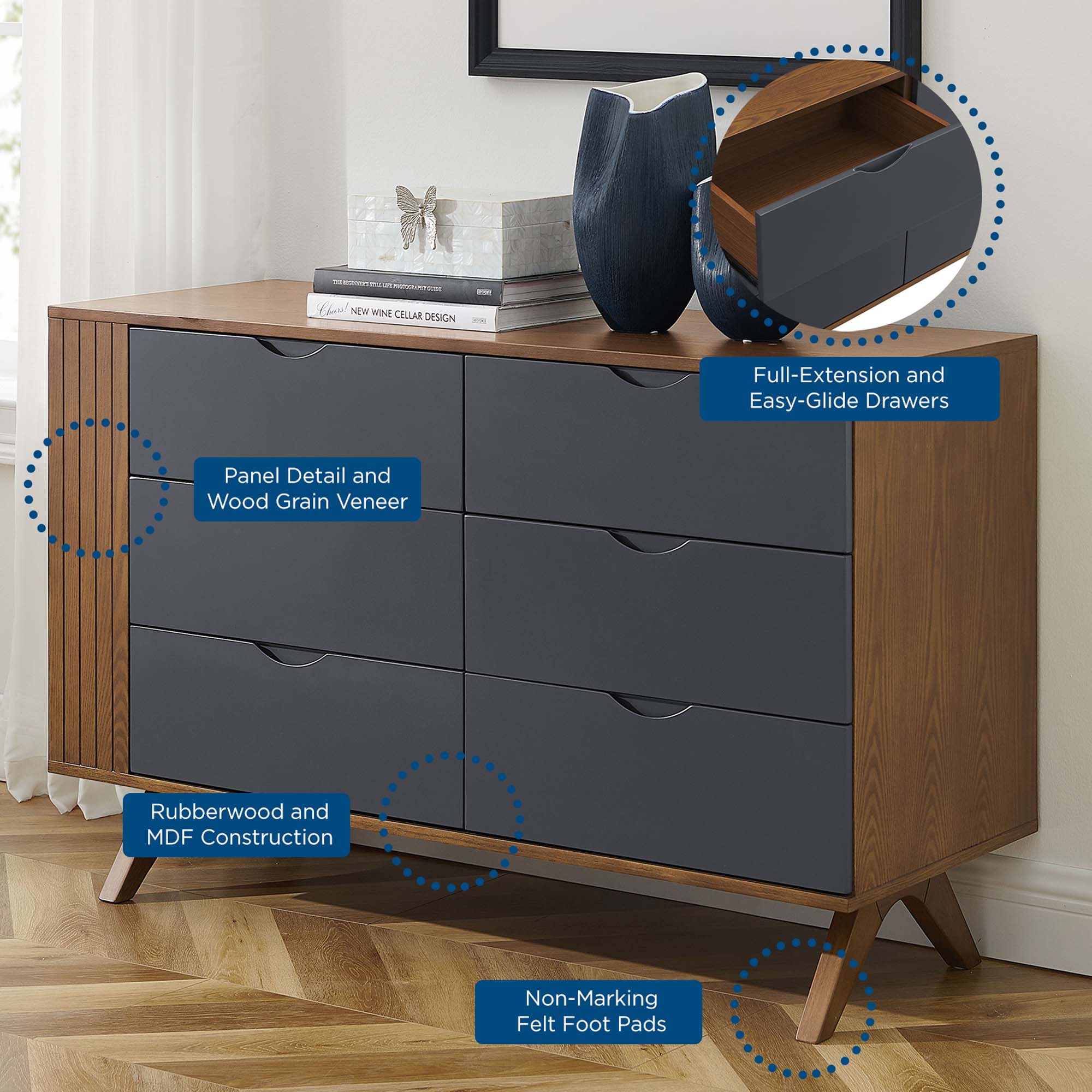 Dylan Dresser in Walnut Gray