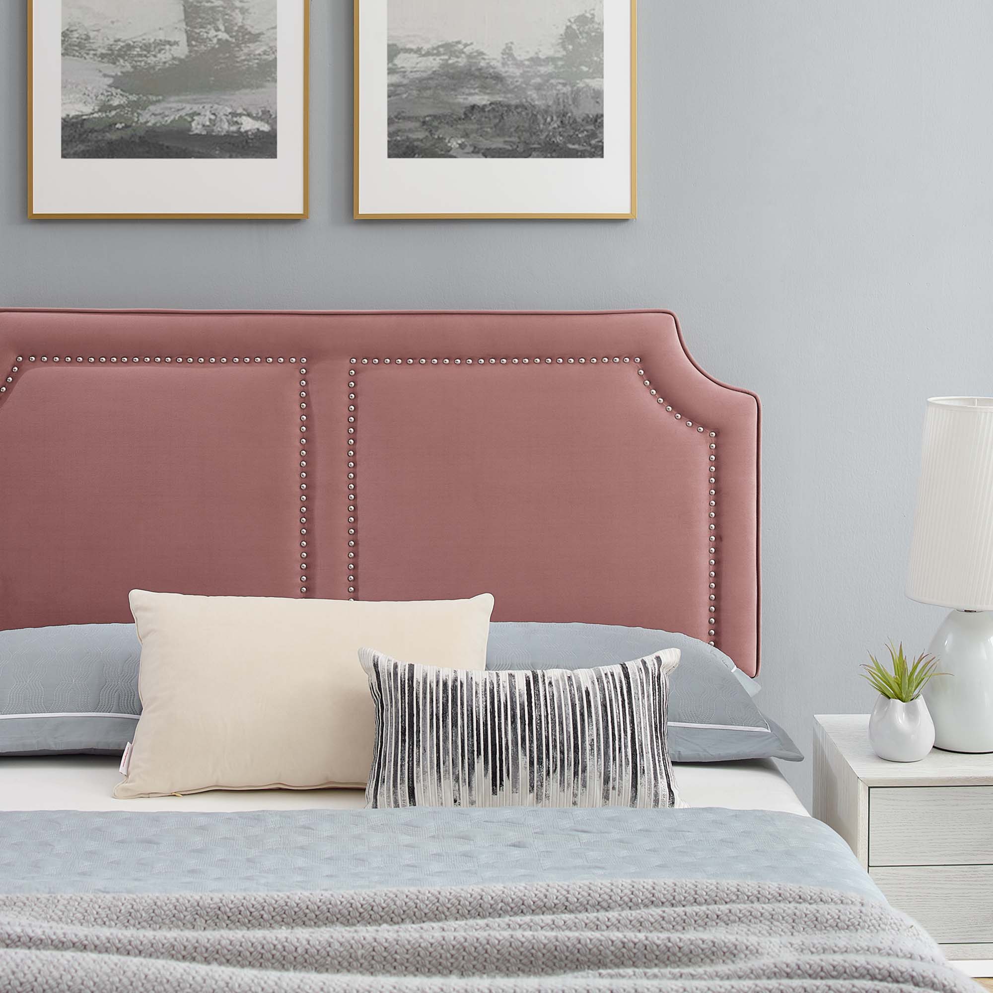 Novi Performance Velvet Bed With Black Wood Legs