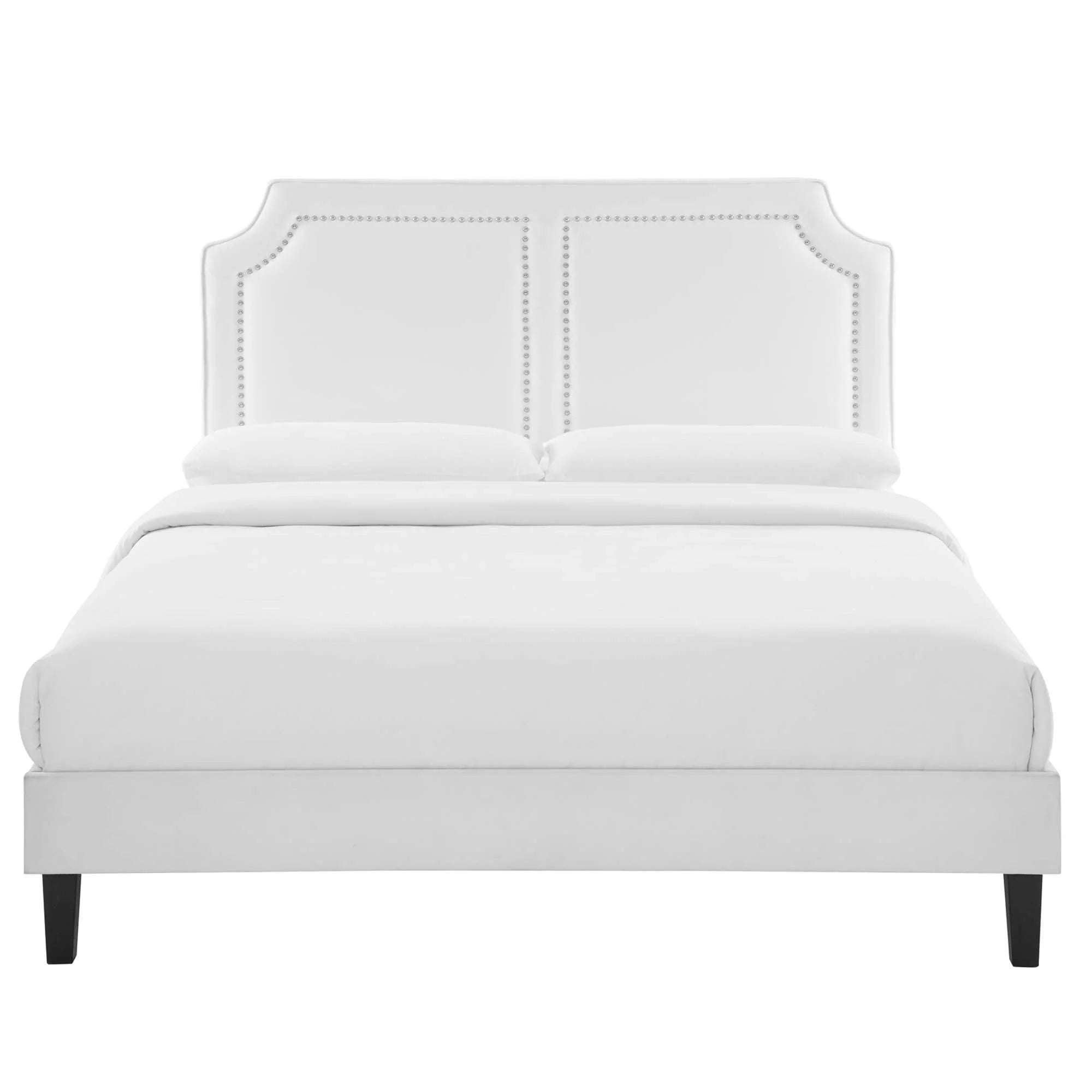 Novi Performance Velvet Bed With Black Wood Legs