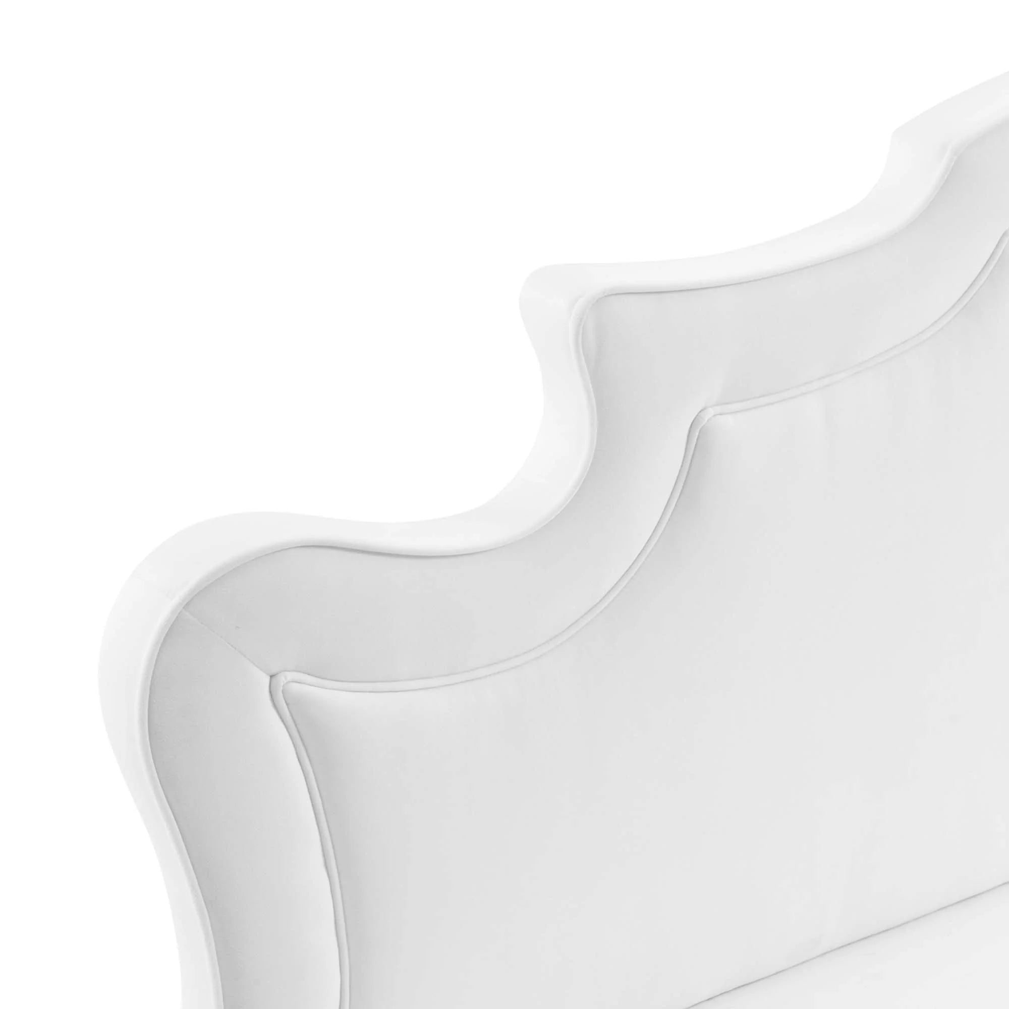 Neena Performance Velvet Bed With Black Wood Legs