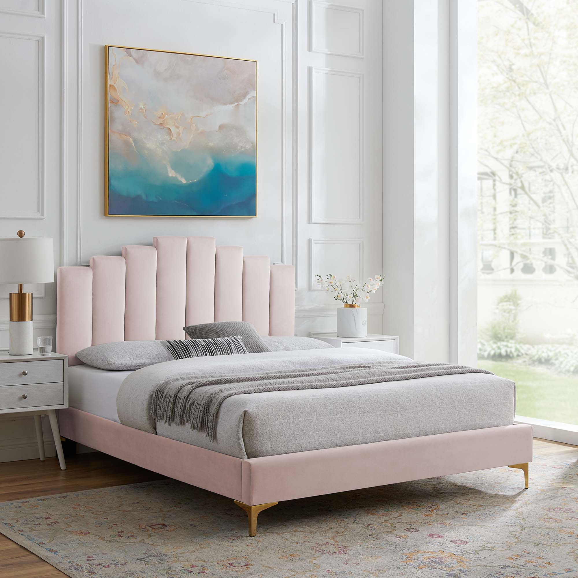 Fauteuil de salon en velours Ponder Performance