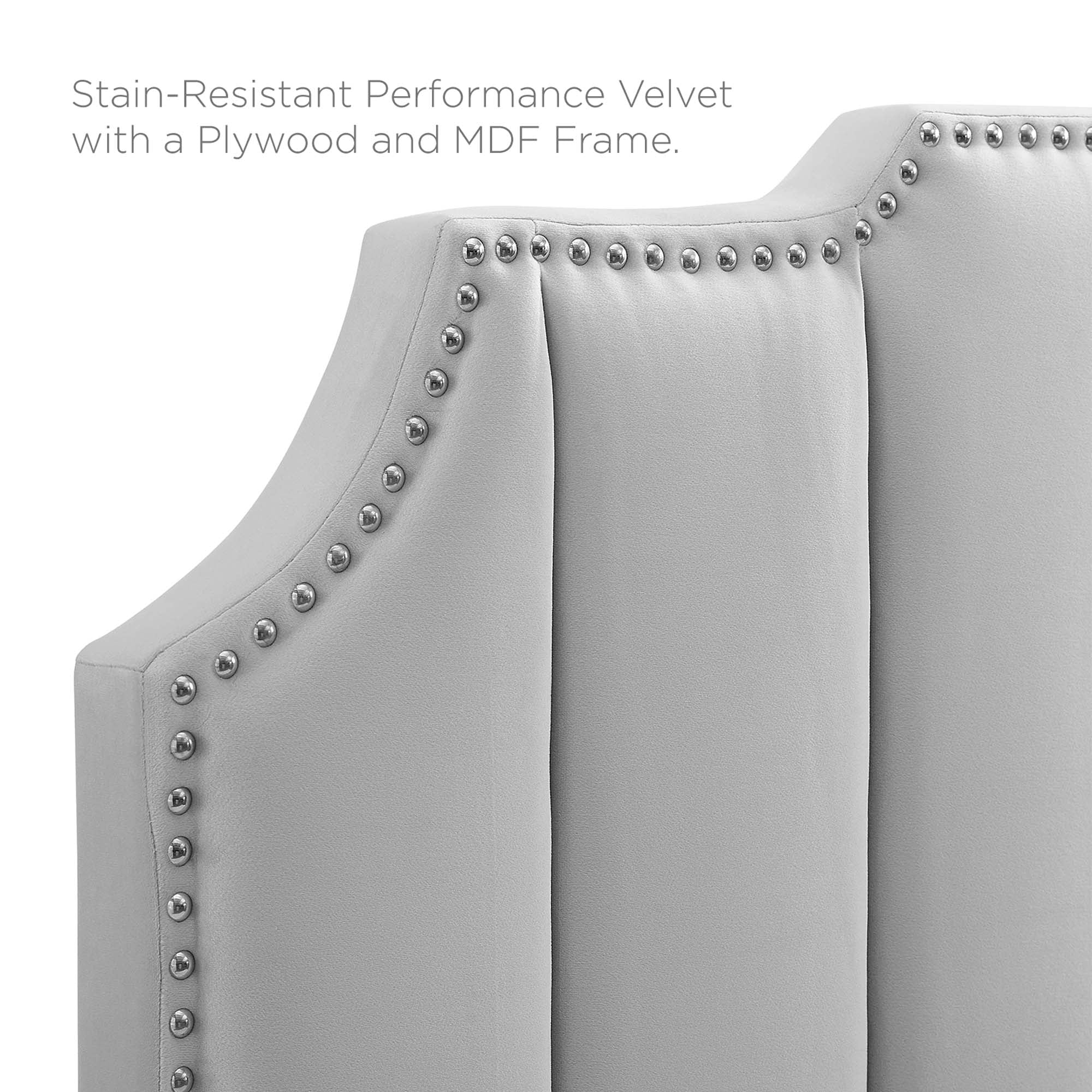 Fauteuil de salon en velours Ponder Performance