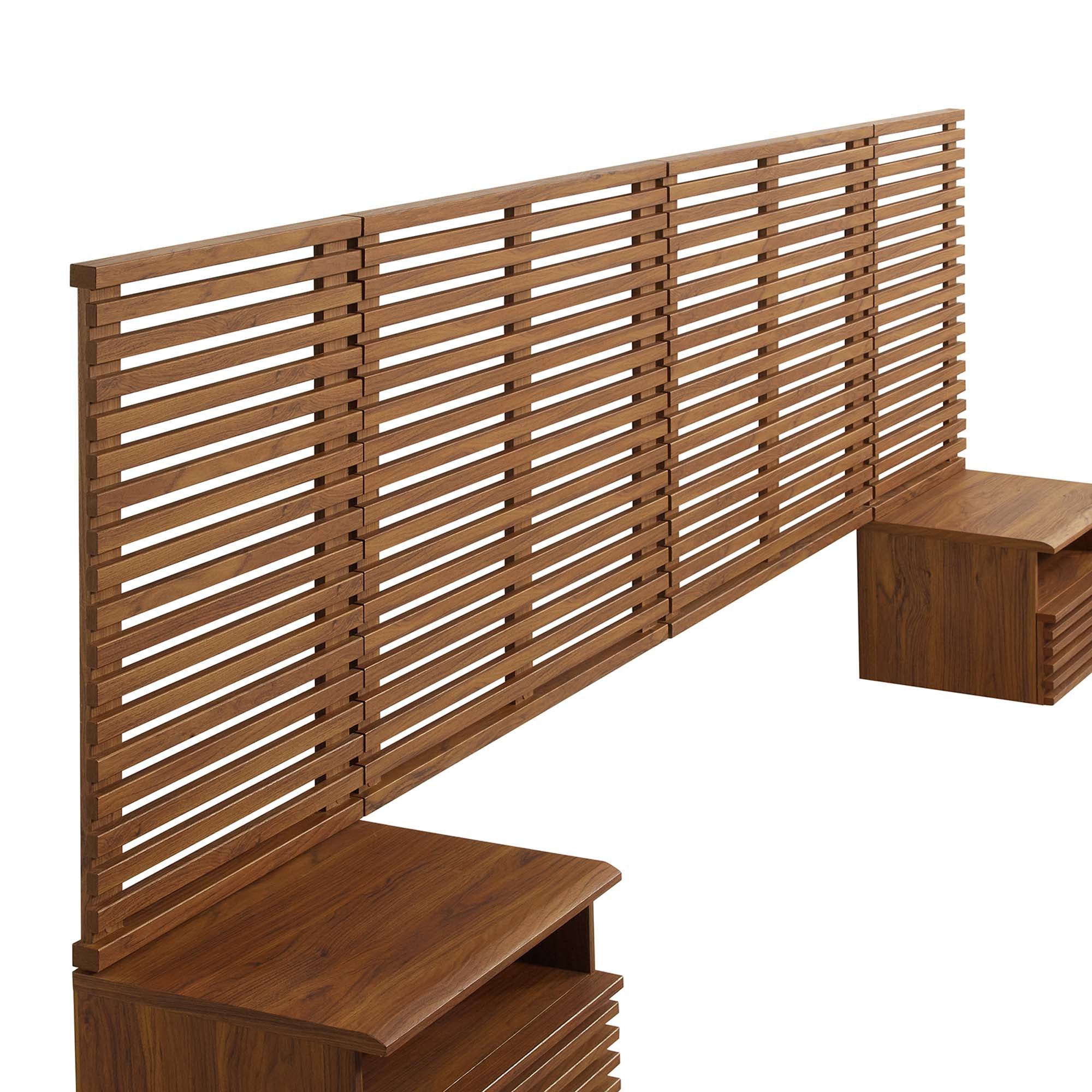 Render Wall Mount Headboard and Modern Nightstands