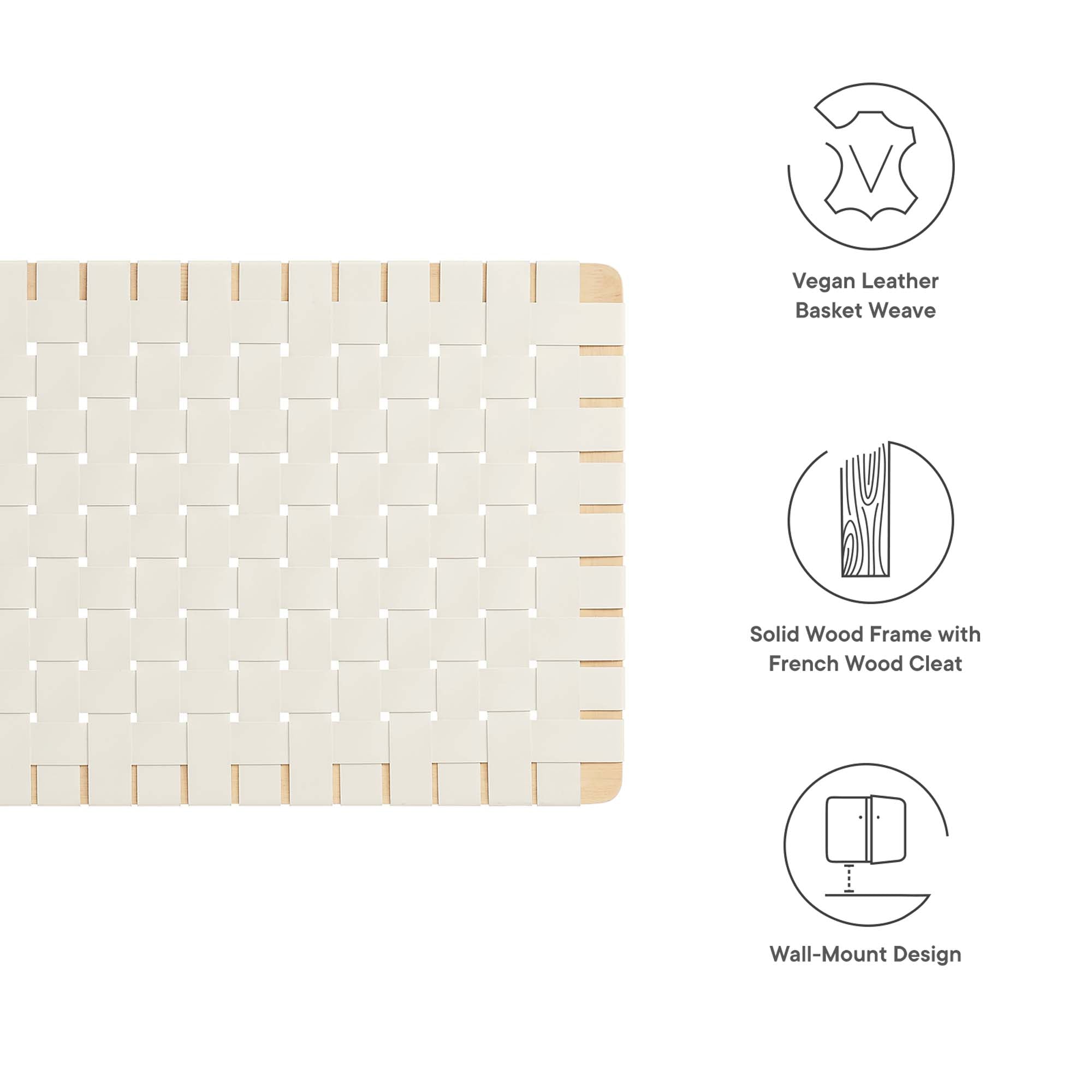 Sparta Weave Wall-Mount Vegan Leather Headboard