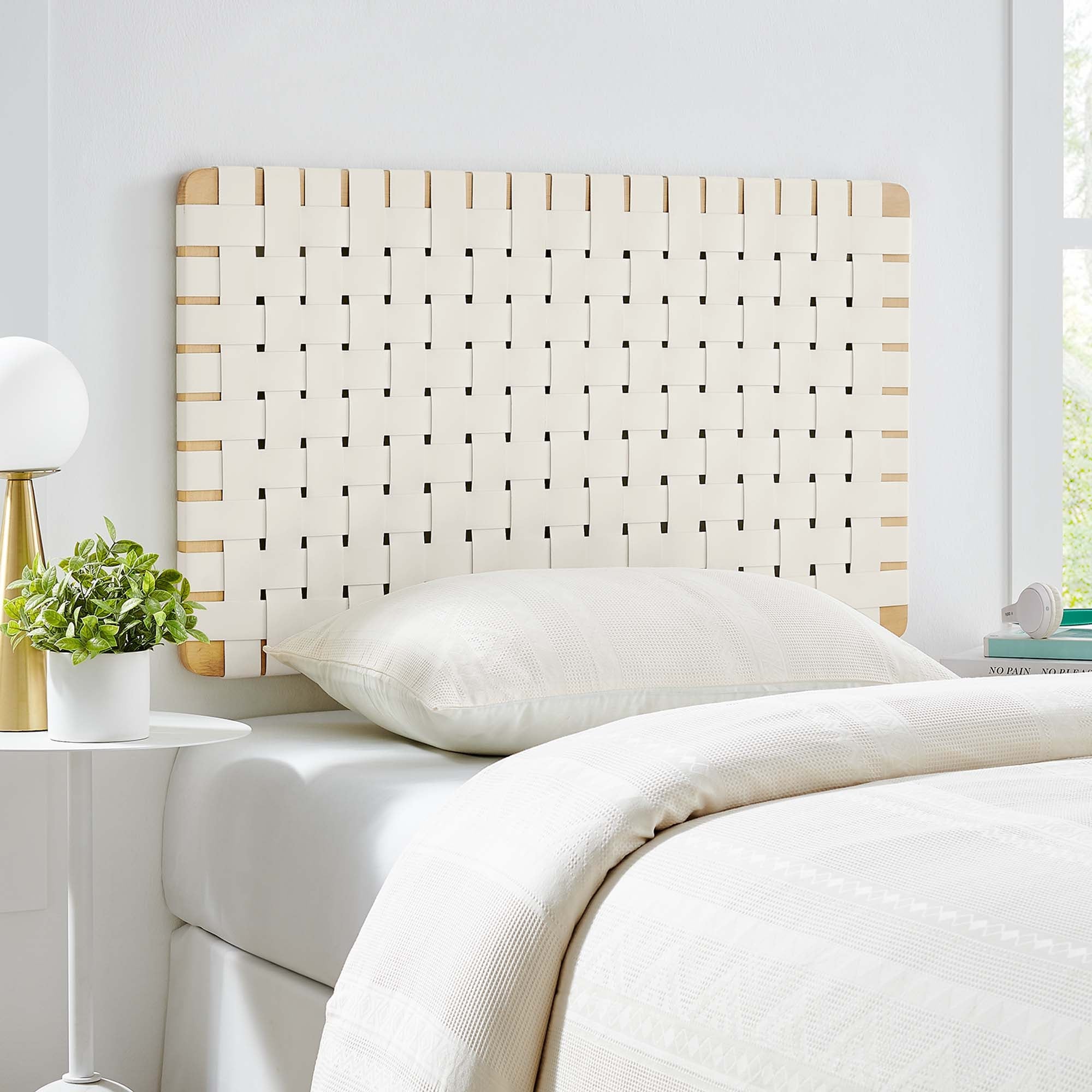 Sparta Weave Wall-Mount Vegan Leather Headboard