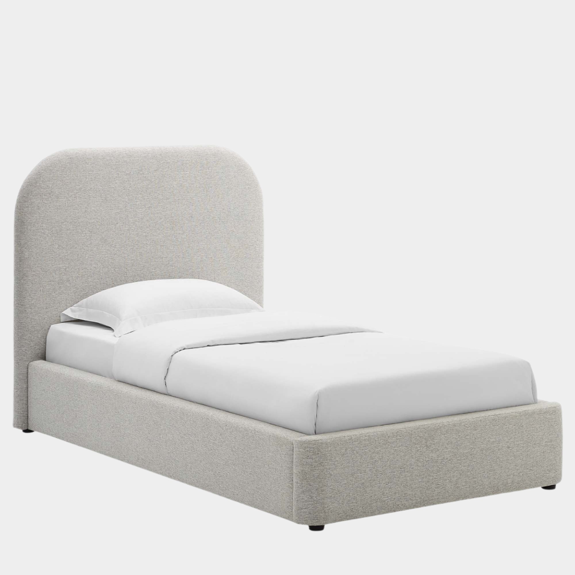 Keynote Upholstered Fabric Curved Platform Bed