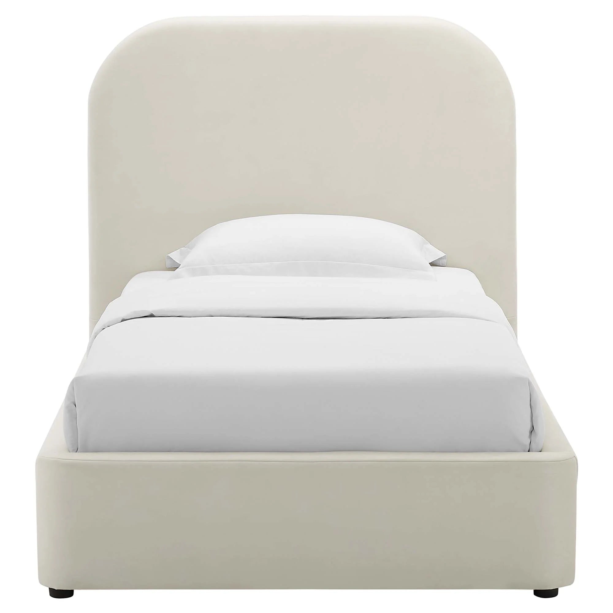 Keynote Performance Velvet Curved Platform Bed