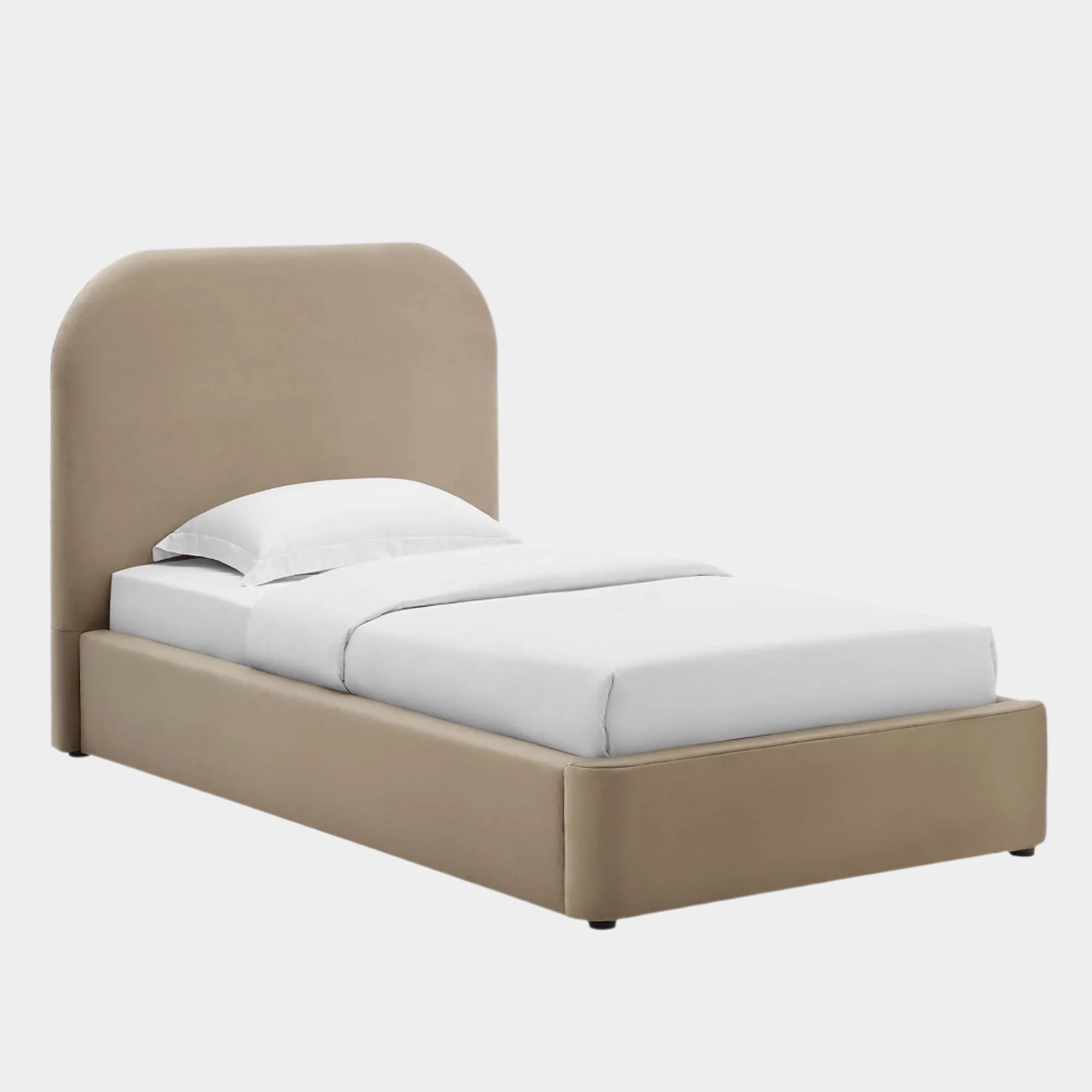 Keynote Performance Velvet Curved Platform Bed