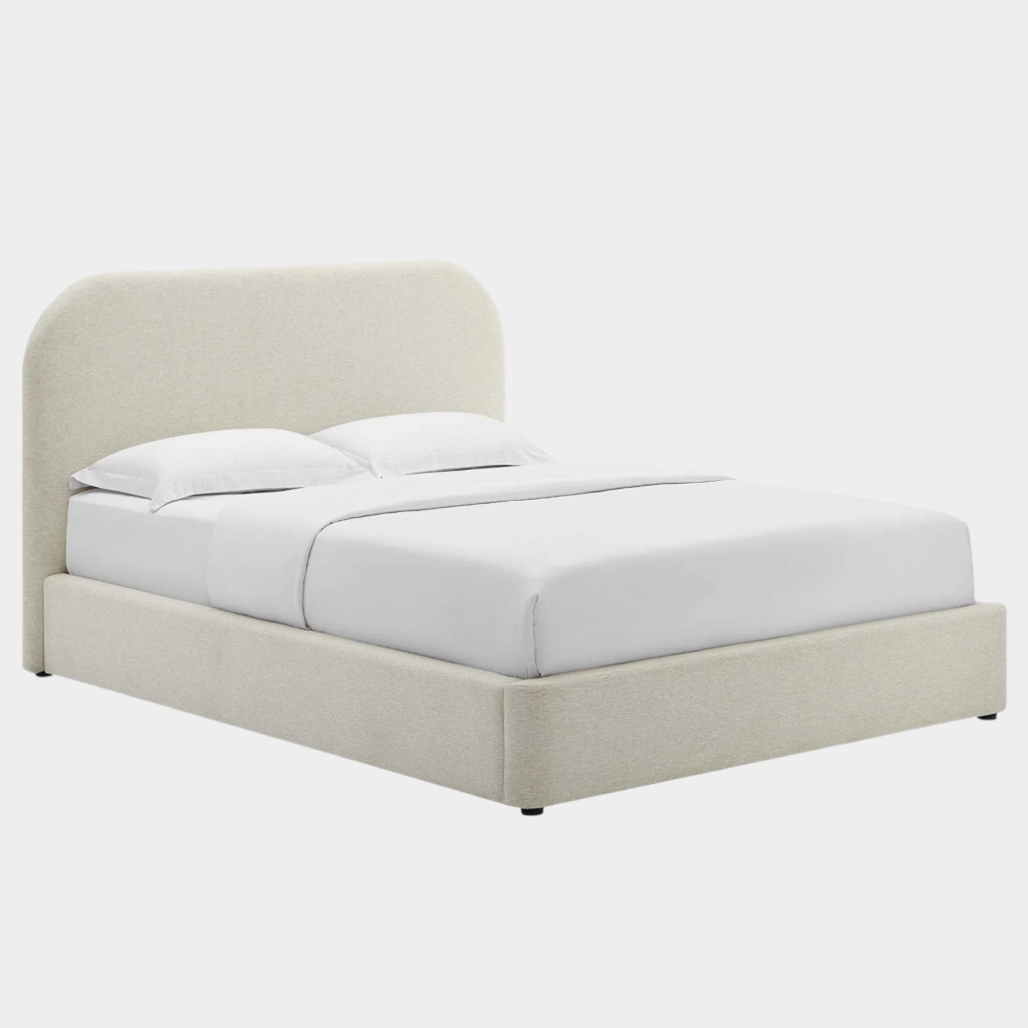 Keynote Upholstered Fabric Curved Platform Bed