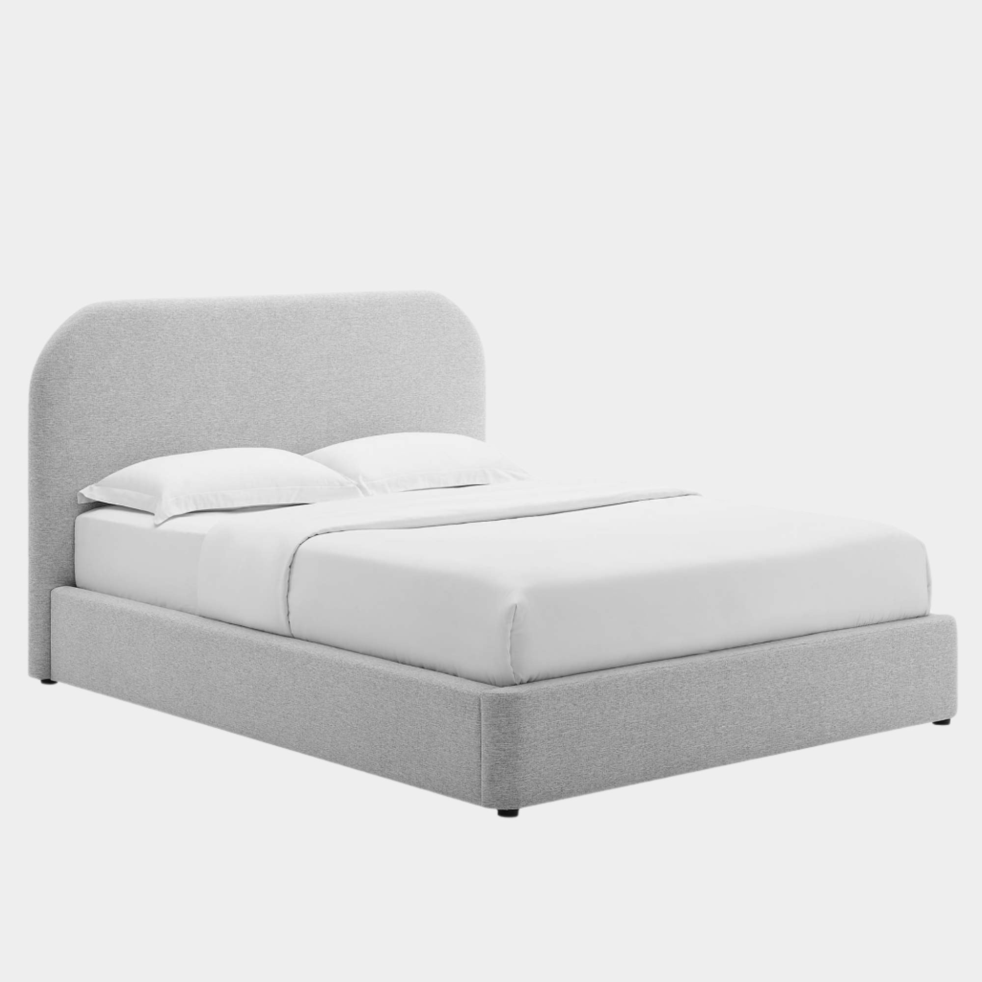 Keynote Upholstered Fabric Curved Platform Bed