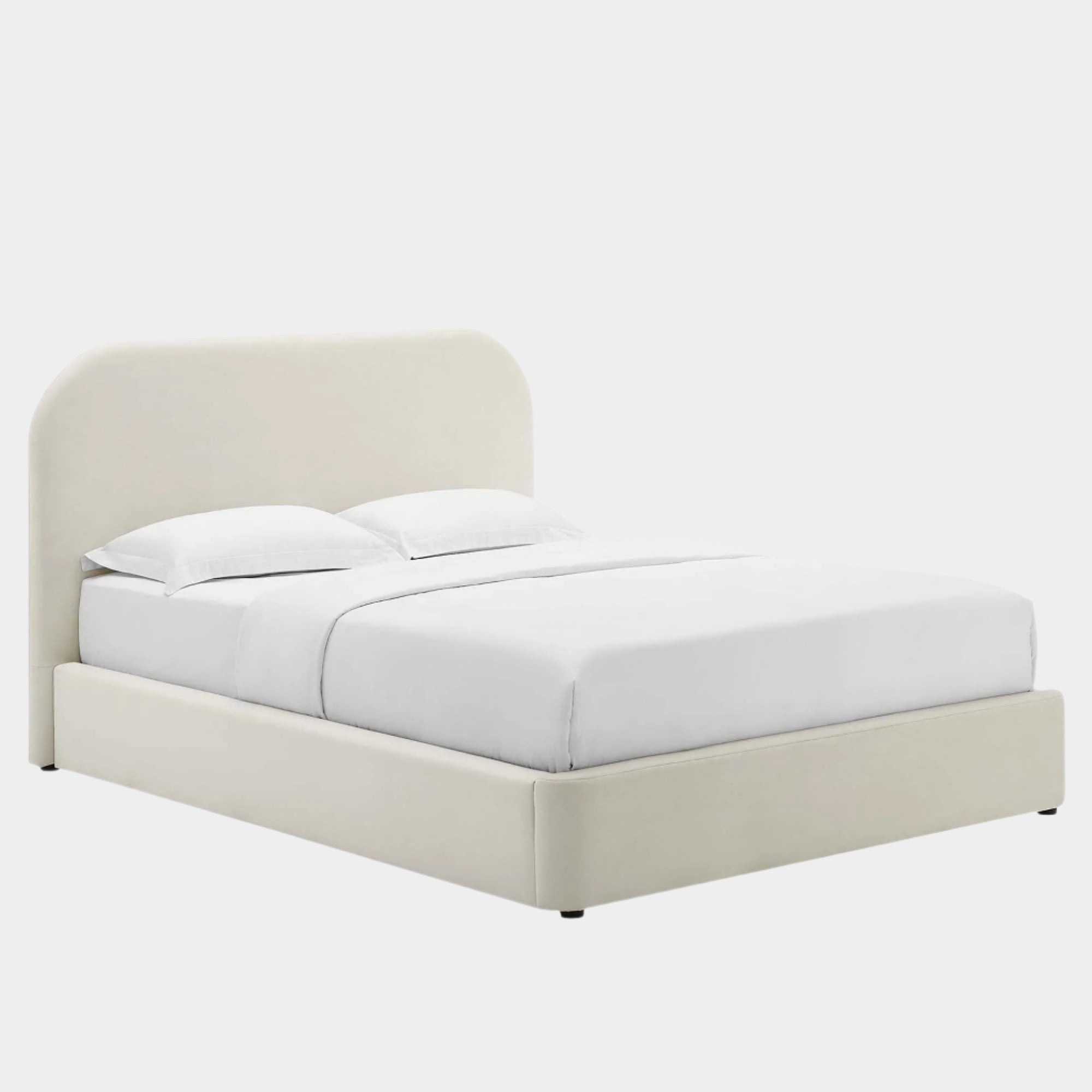 Keynote Performance Velvet Curved Platform Bed