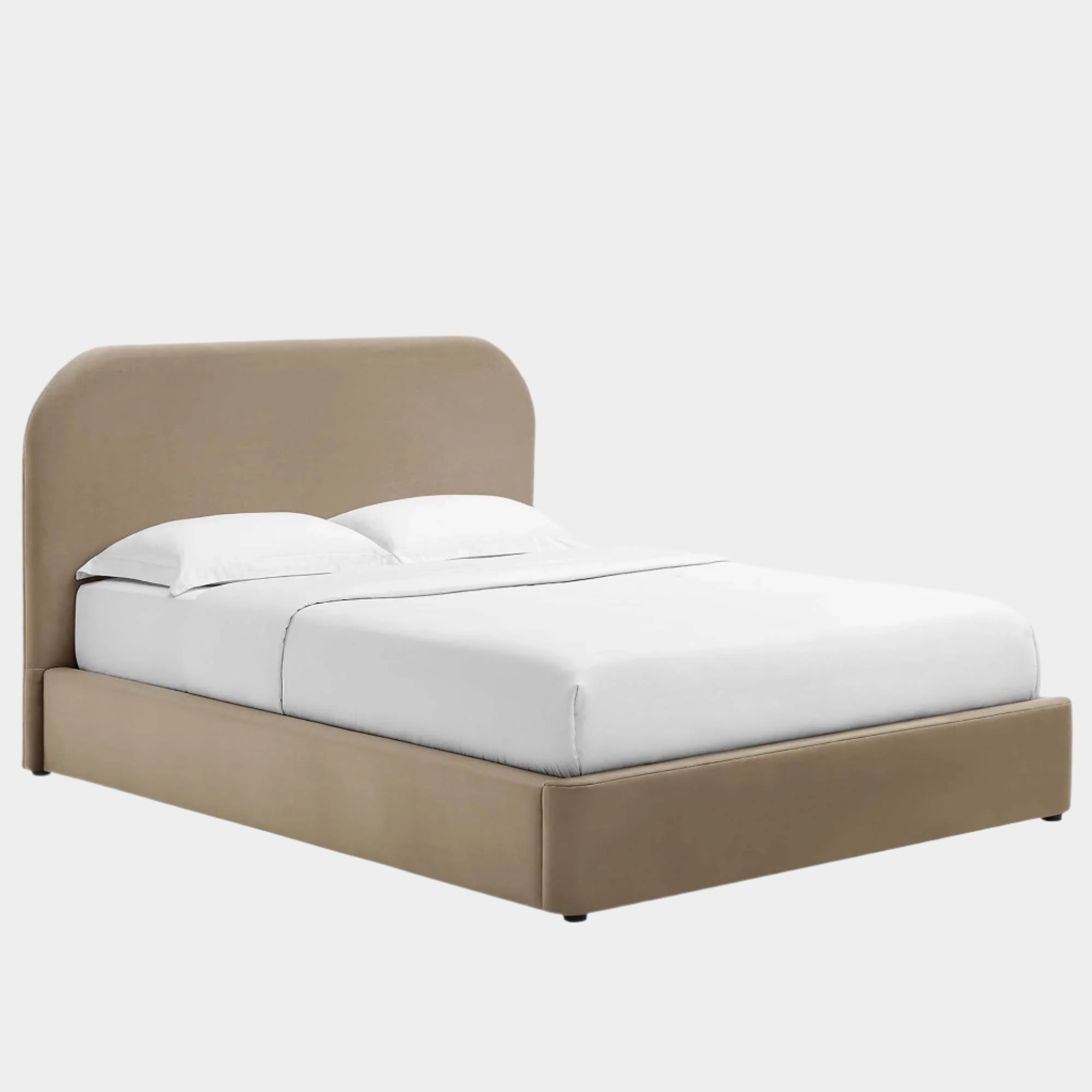 Keynote Performance Velvet Curved Platform Bed