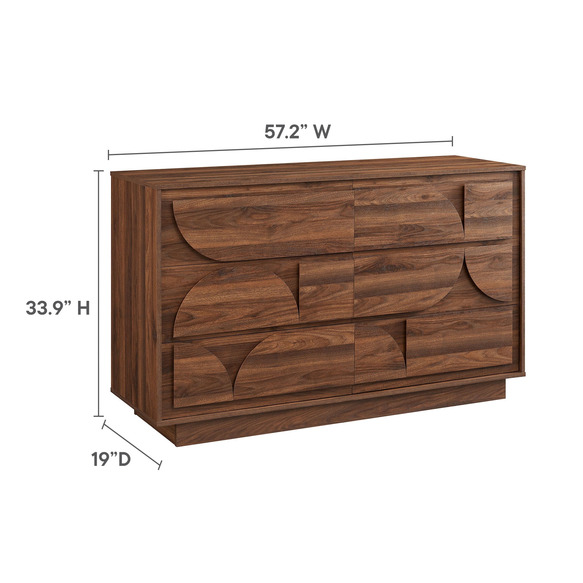 Bulwark 6-Drawer Dresser in Walnut