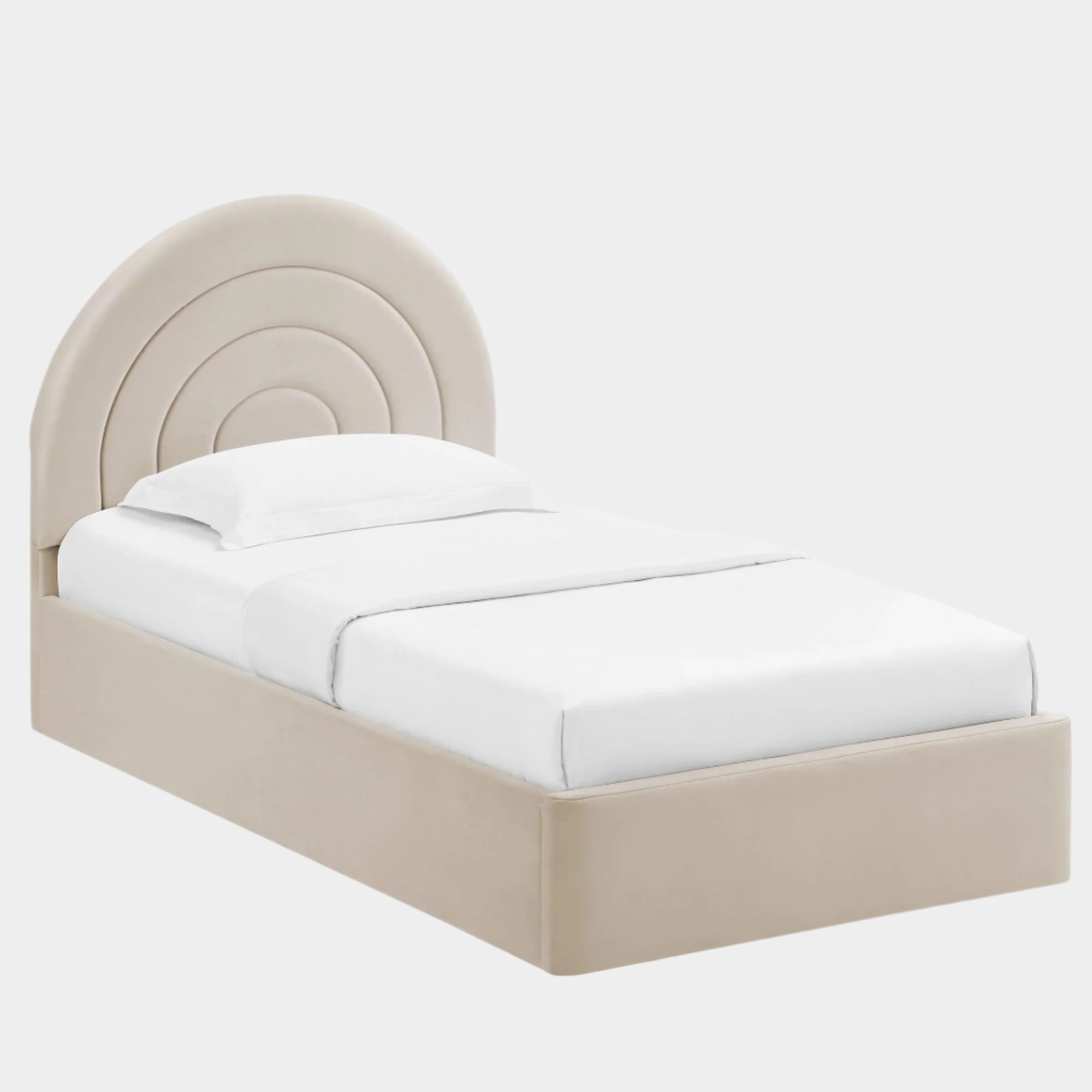 Solana Arched Performance Velvet Platform Bed