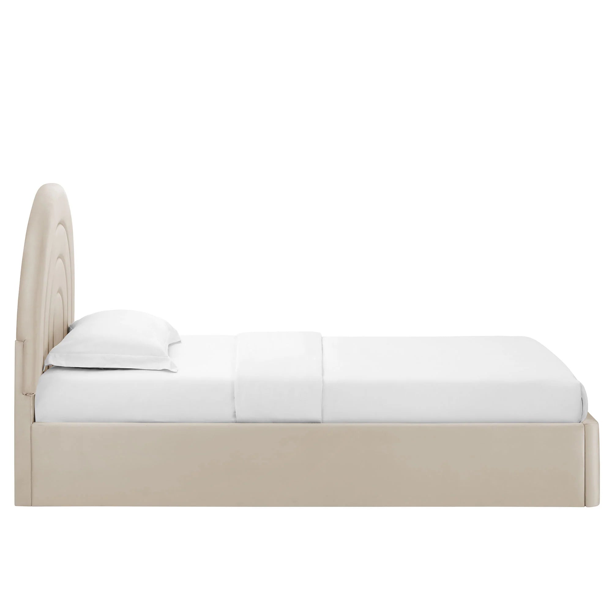 Solana Arched Performance Velvet Platform Bed