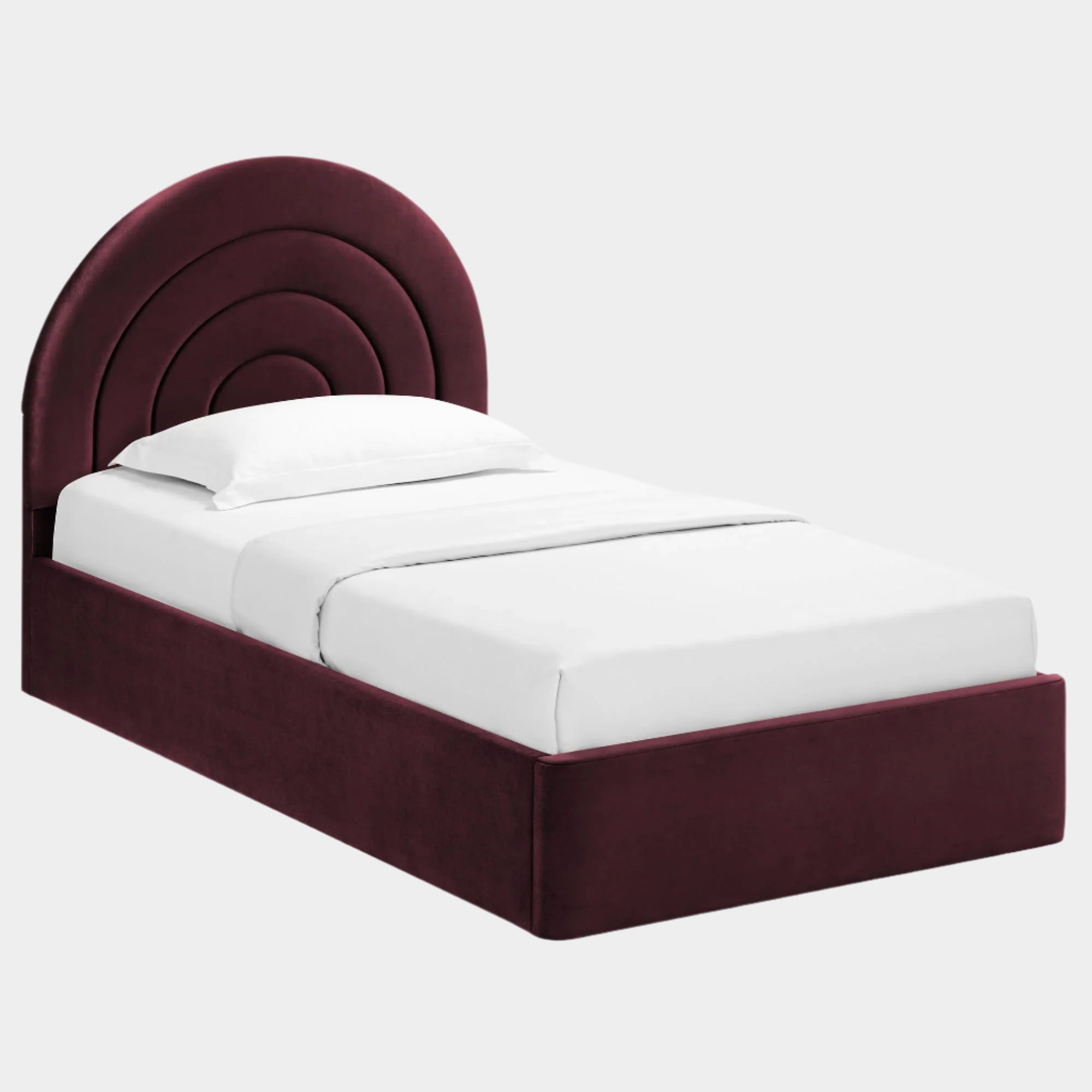 Solana Arched Performance Velvet Platform Bed