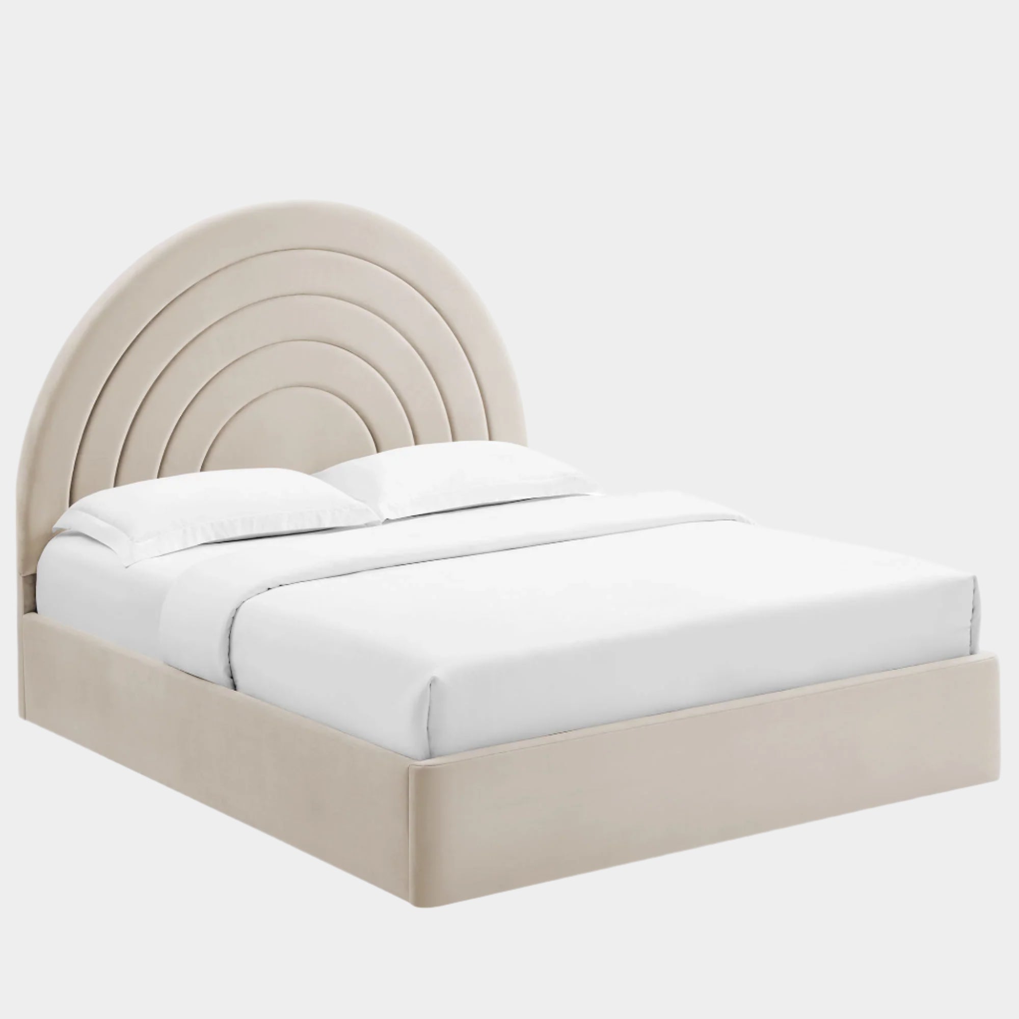 Solana Arched Performance Velvet Platform Bed