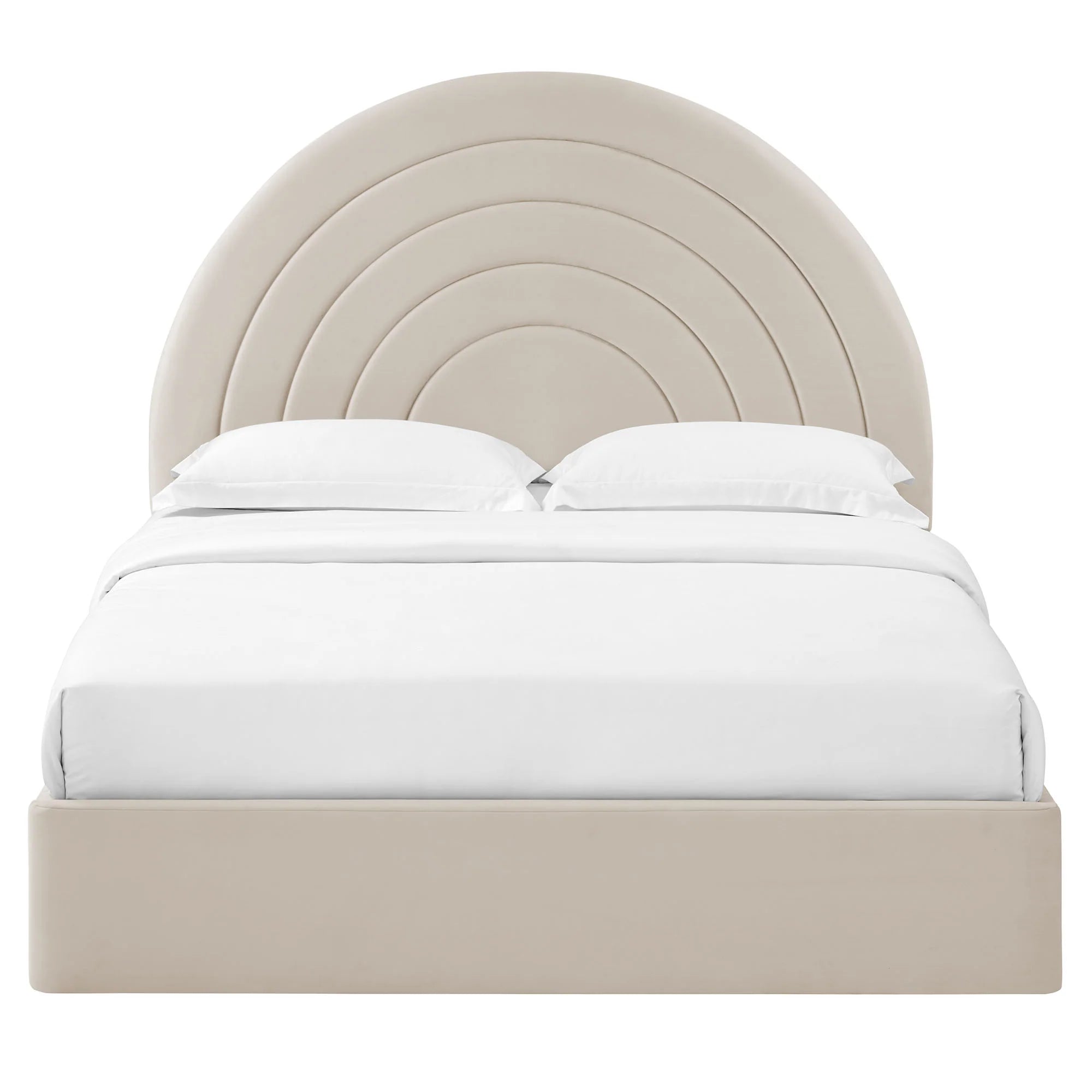 Solana Arched Performance Velvet Platform Bed