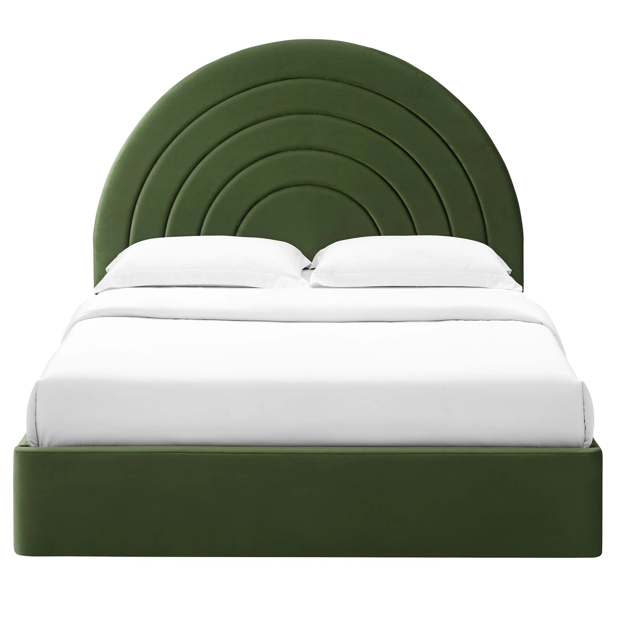Solana Arched Performance Velvet Platform Bed