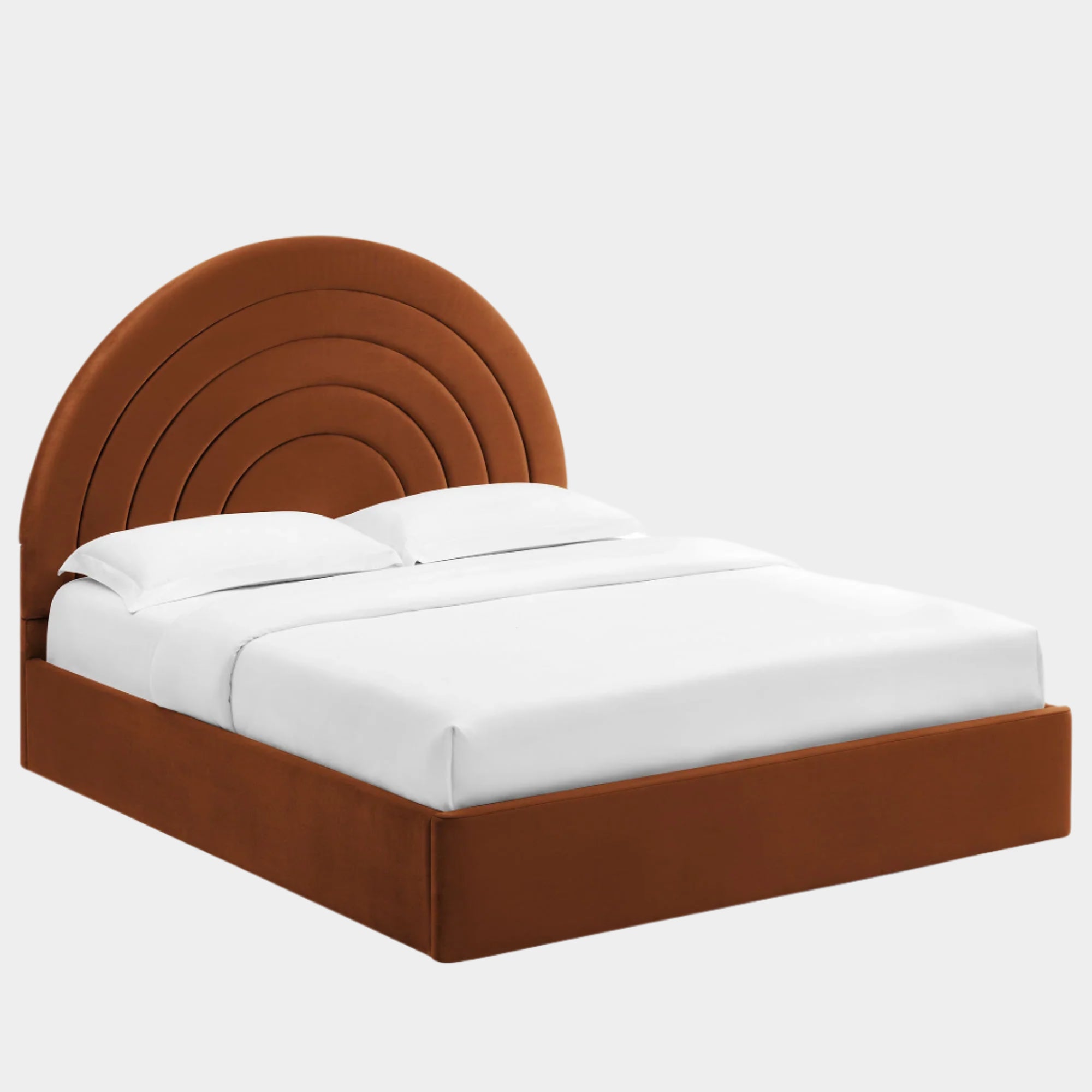 Solana Arched Performance Velvet Platform Bed