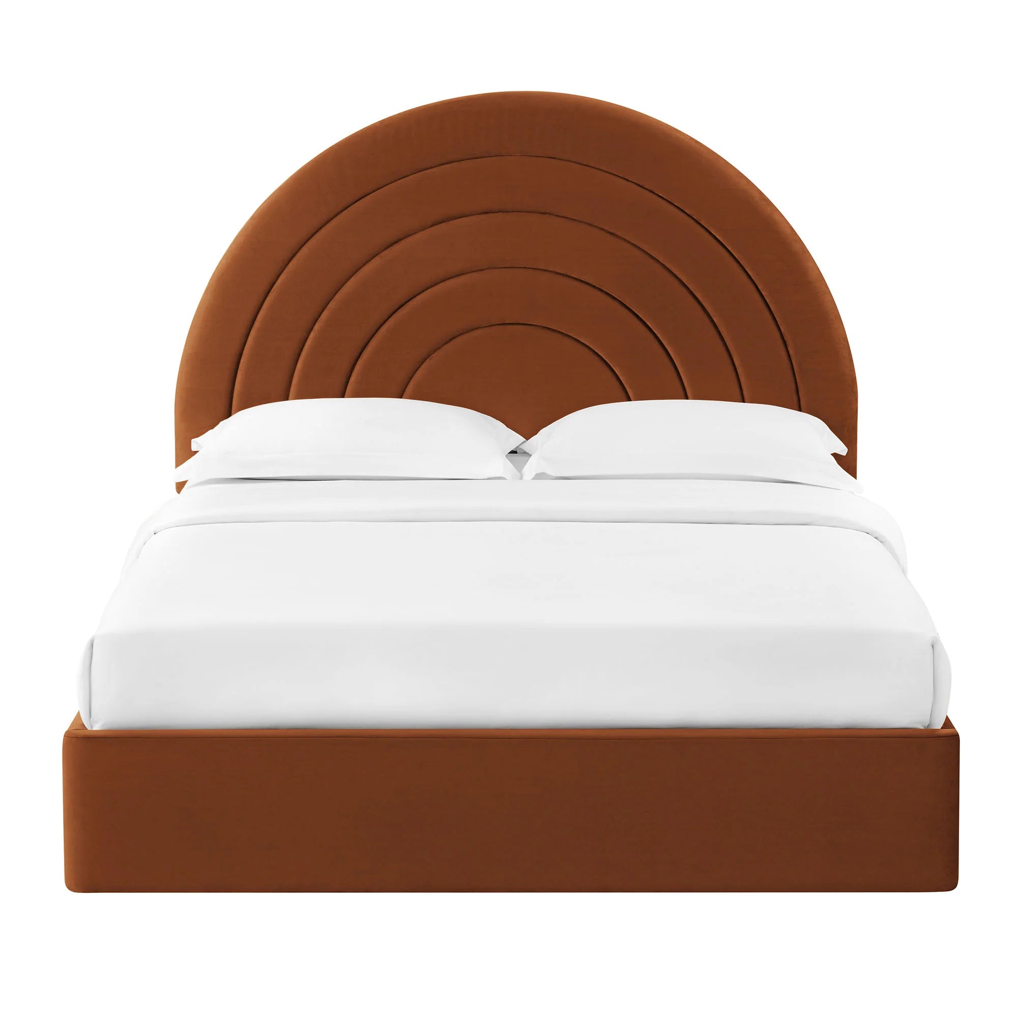 Solana Arched Performance Velvet Platform Bed
