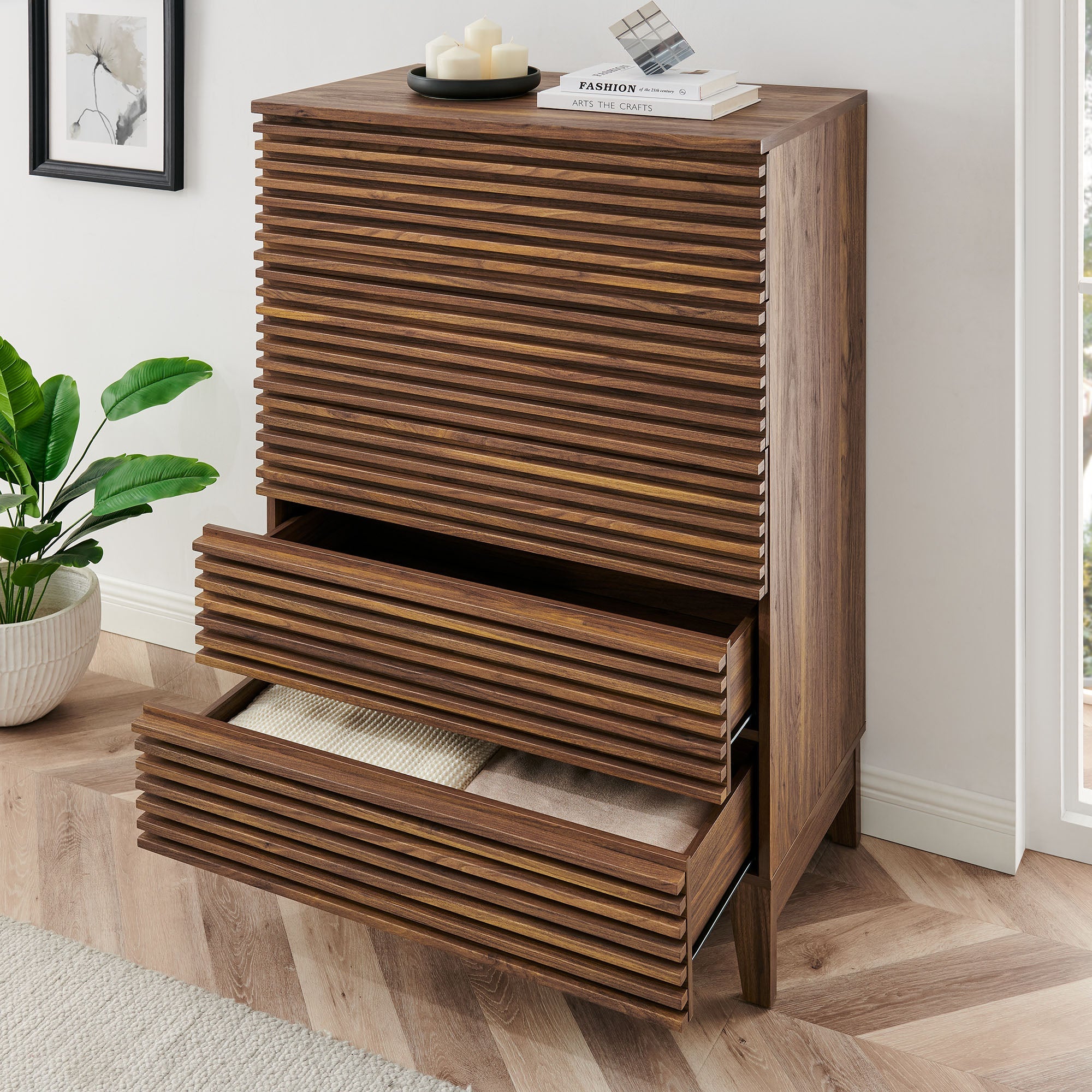 Render 5-Drawer Chest in Walnut