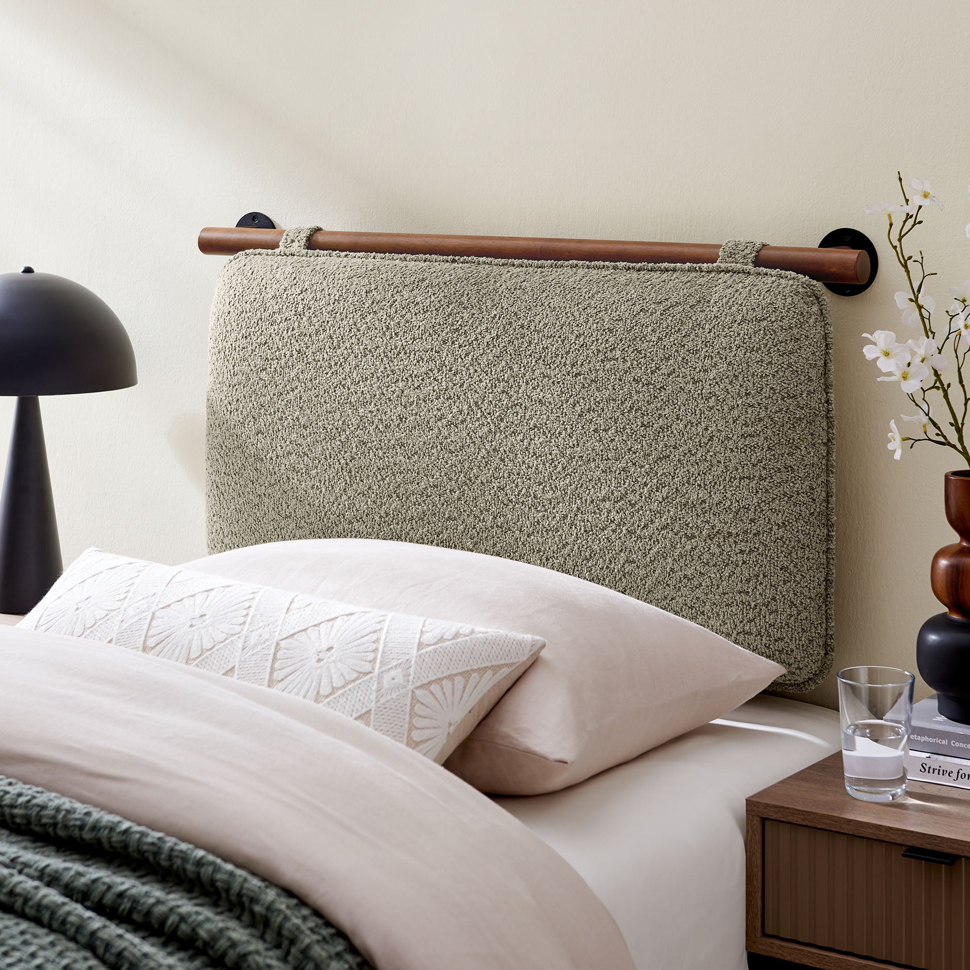 Anela Wall-Mounted Chenille Upholstered Headboard