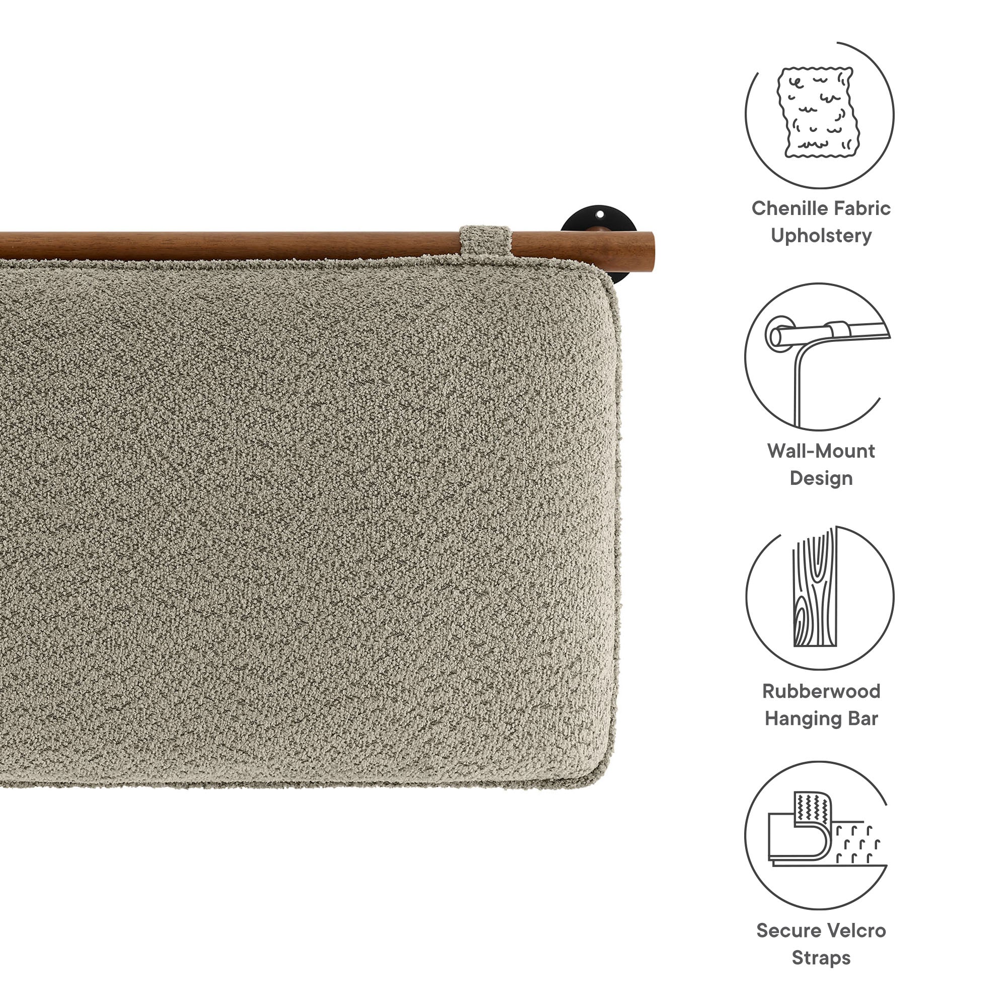 Anela Wall-Mounted Chenille Upholstered Headboard