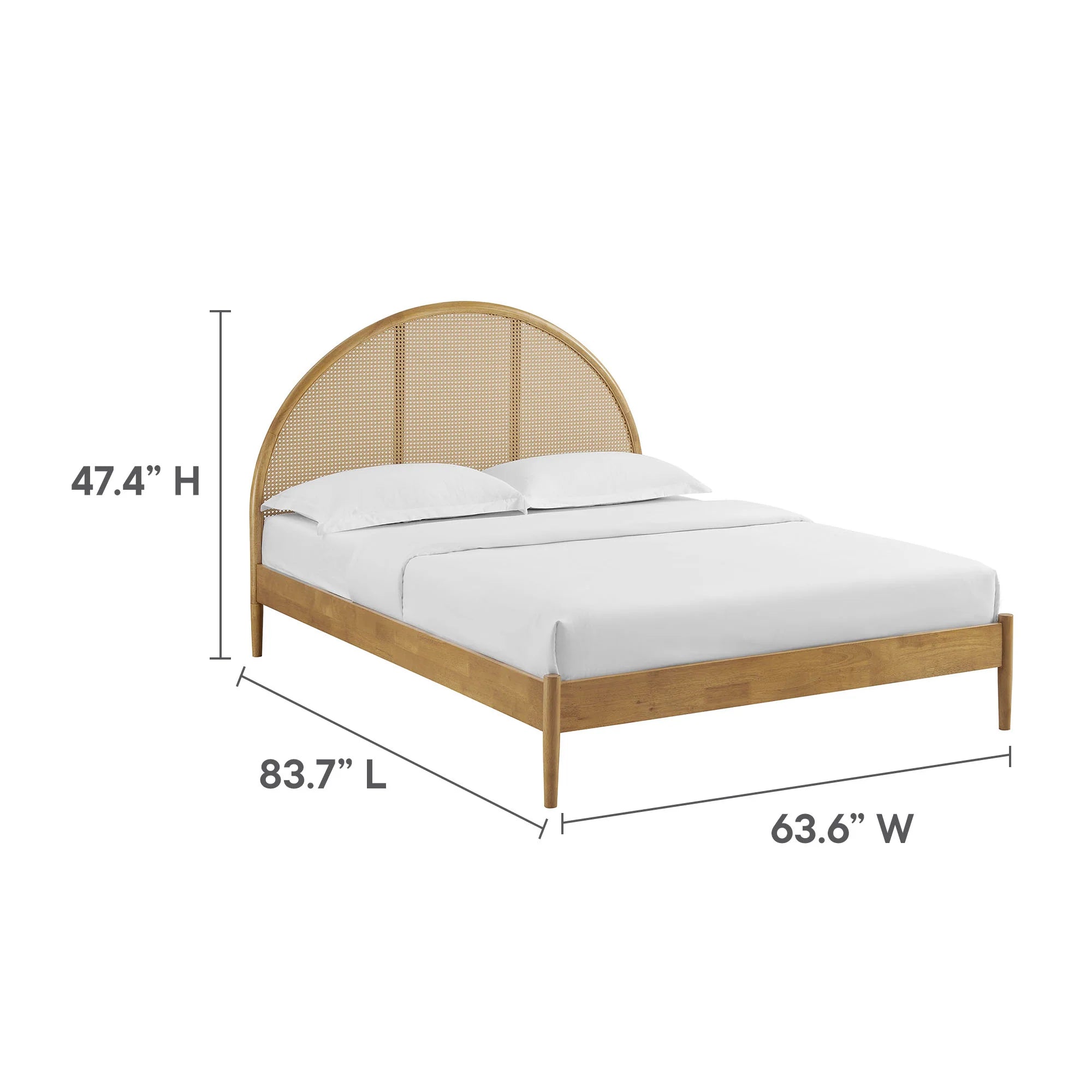 Odette Queen Arched Rattan Cane Platform Bed