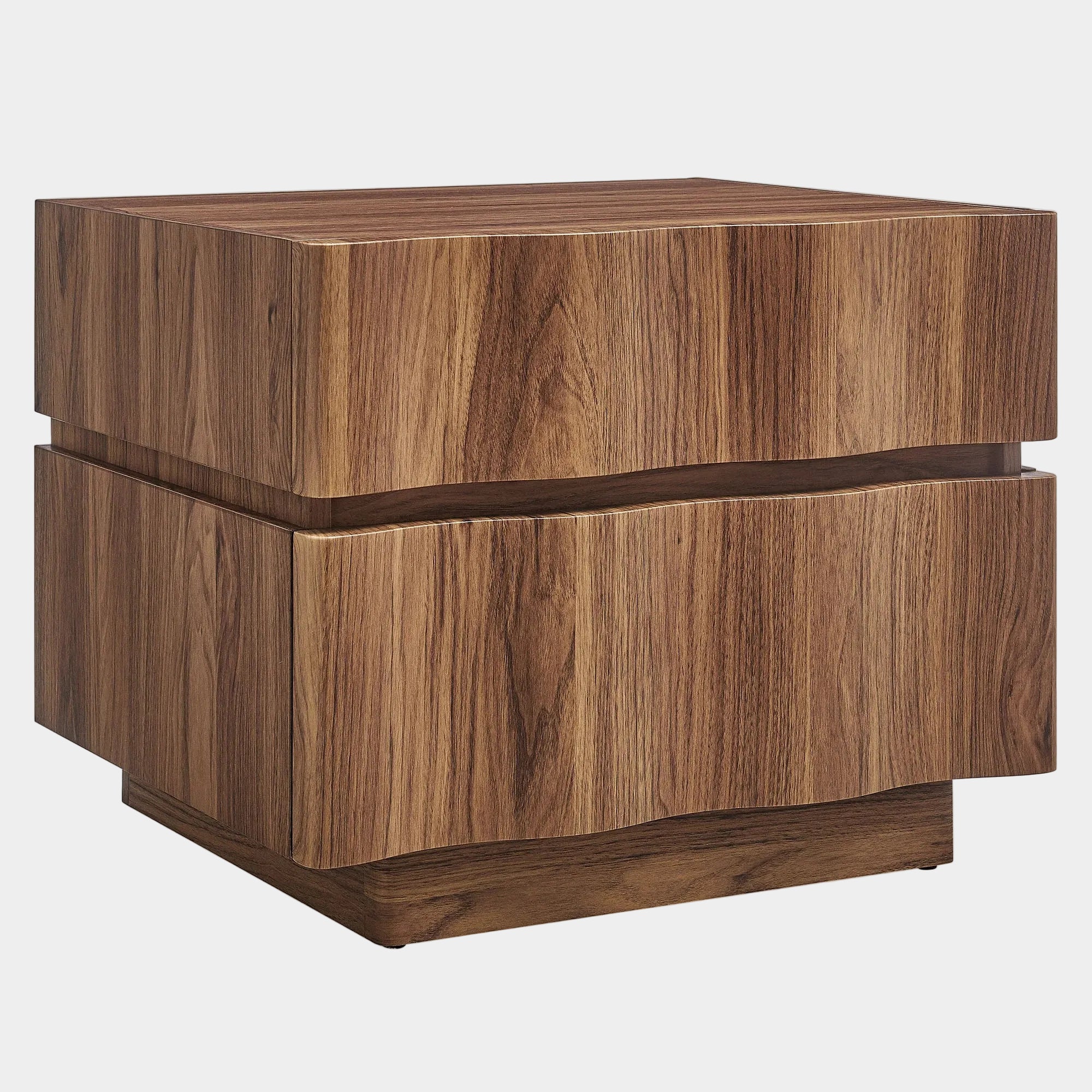Isola 2 Drawer Nightstand in Light Oak Walnut