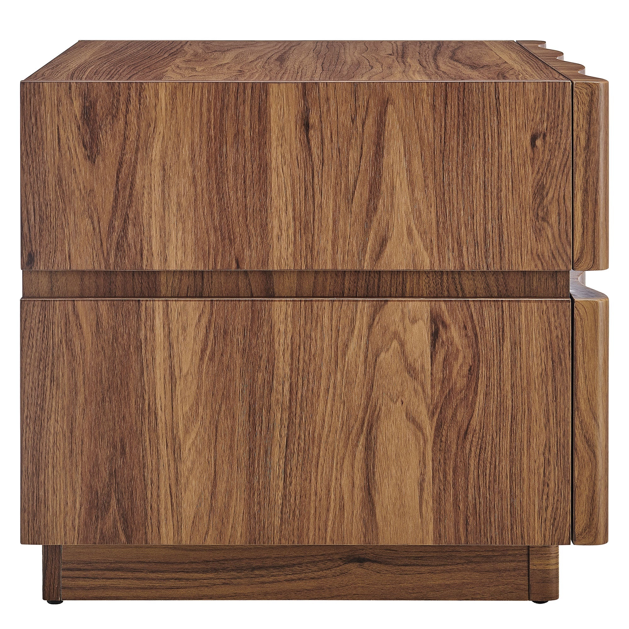 Isola 2 Drawer Nightstand in Light Oak Walnut